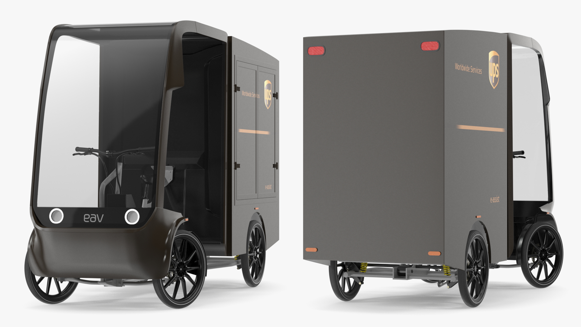 3D Delivery Bike EAV UPS Rigged model