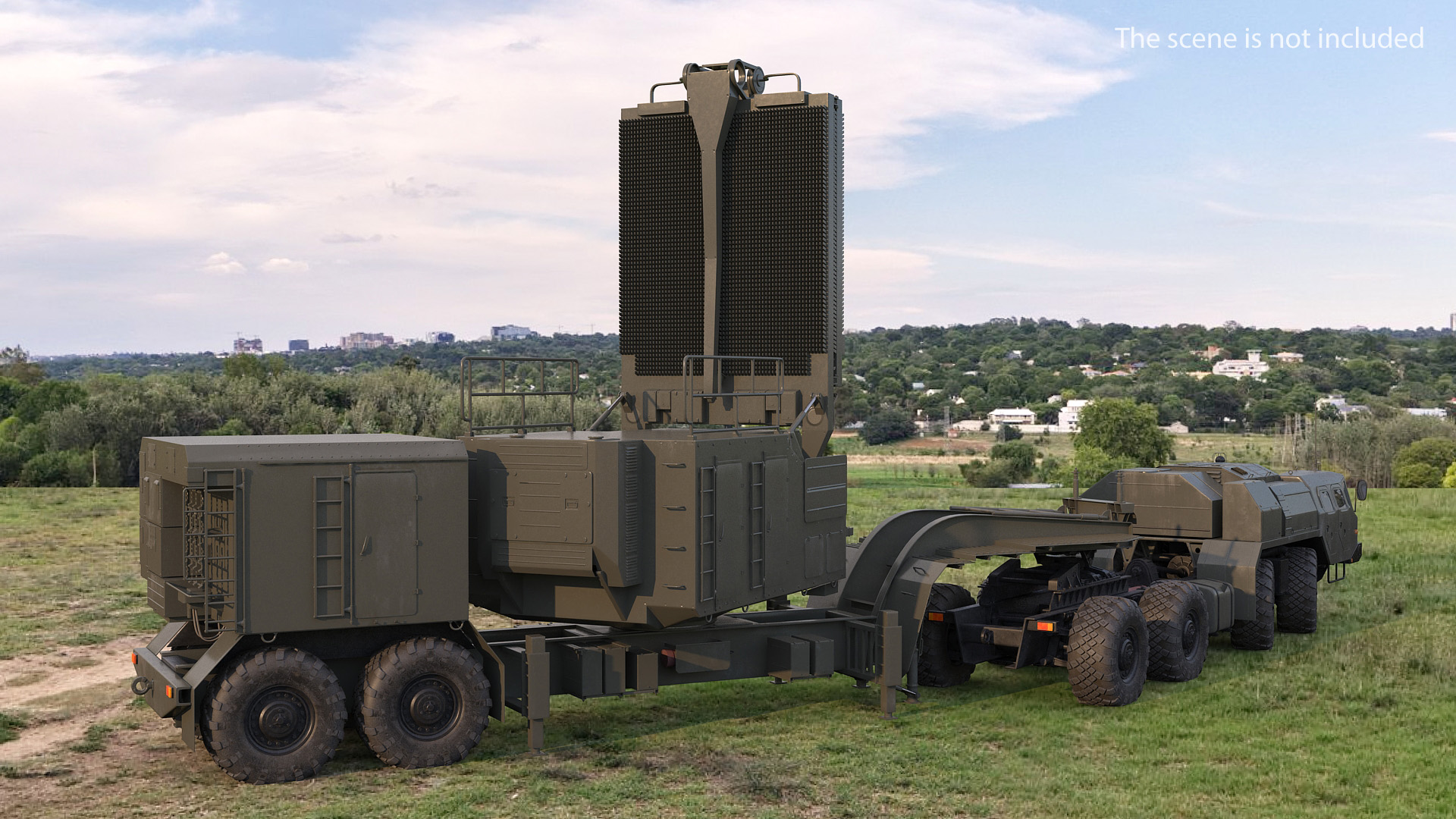 MAZ 74106 with 64N6 Big Bird Radar Green Rigged 3D