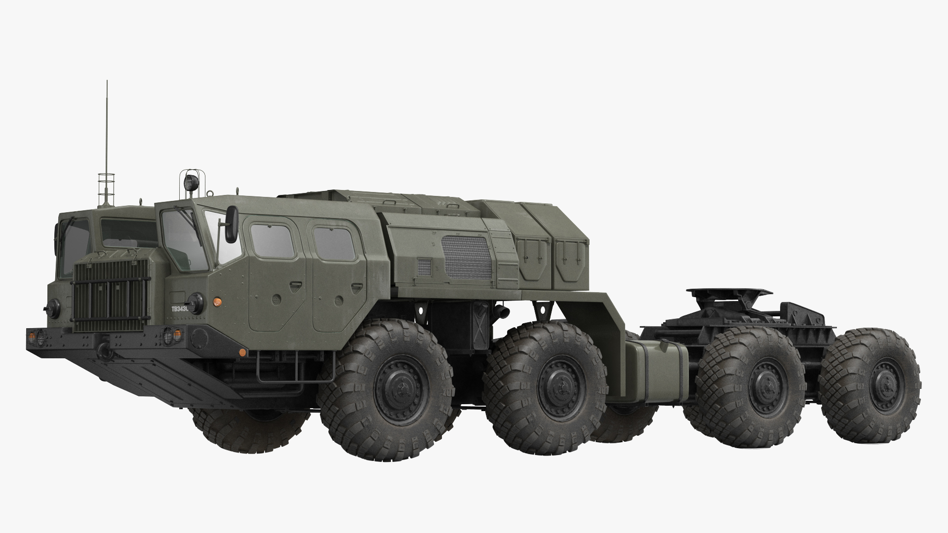 MAZ 74106 with 64N6 Big Bird Radar Green Rigged 3D