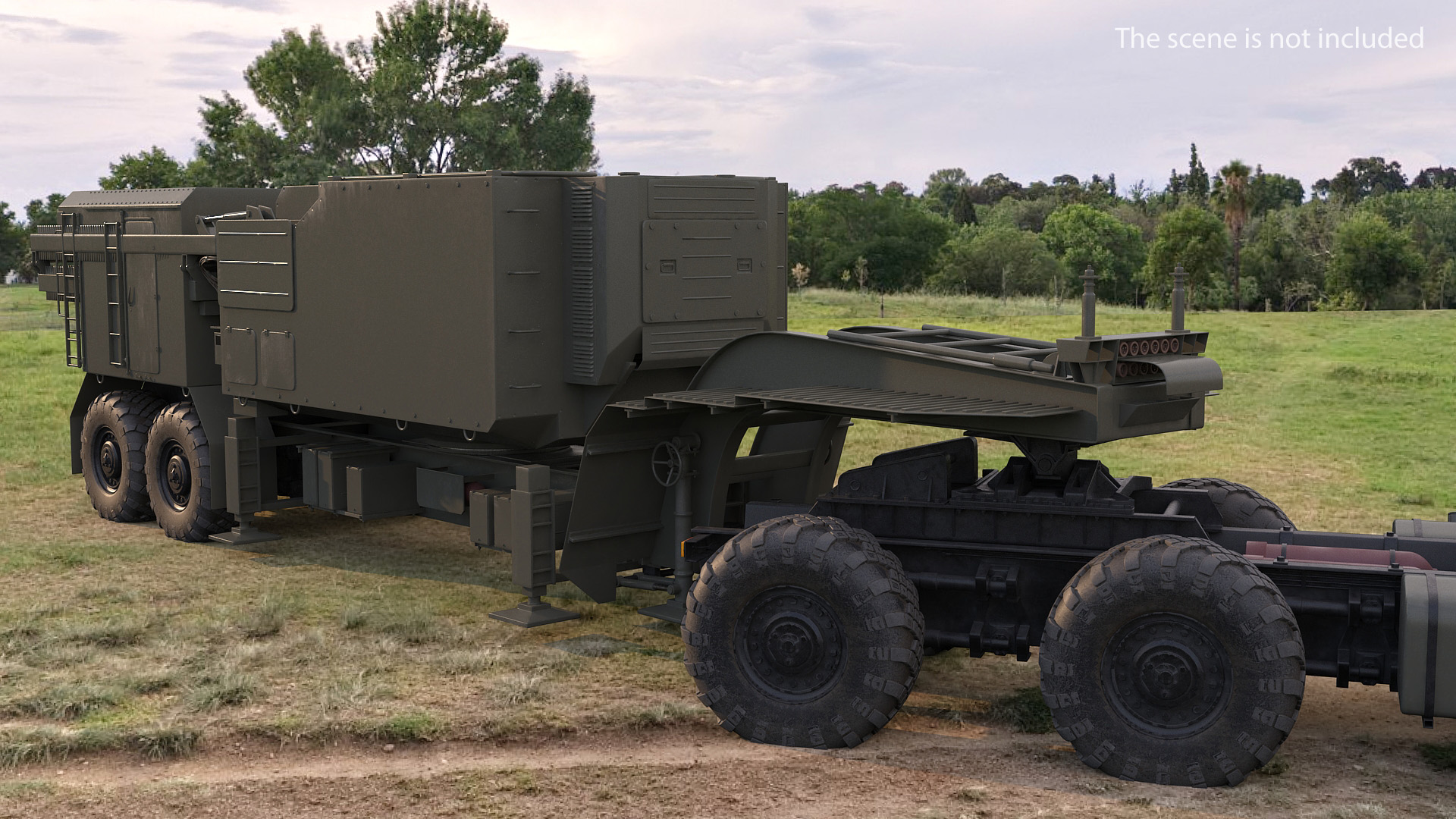 MAZ 74106 with 64N6 Big Bird Radar Green Rigged 3D