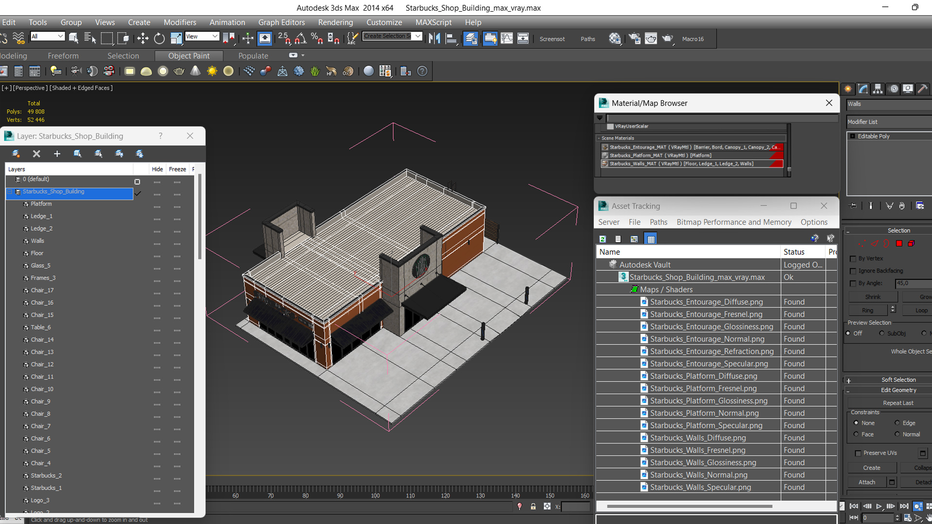 3D Starbucks Shop Building model