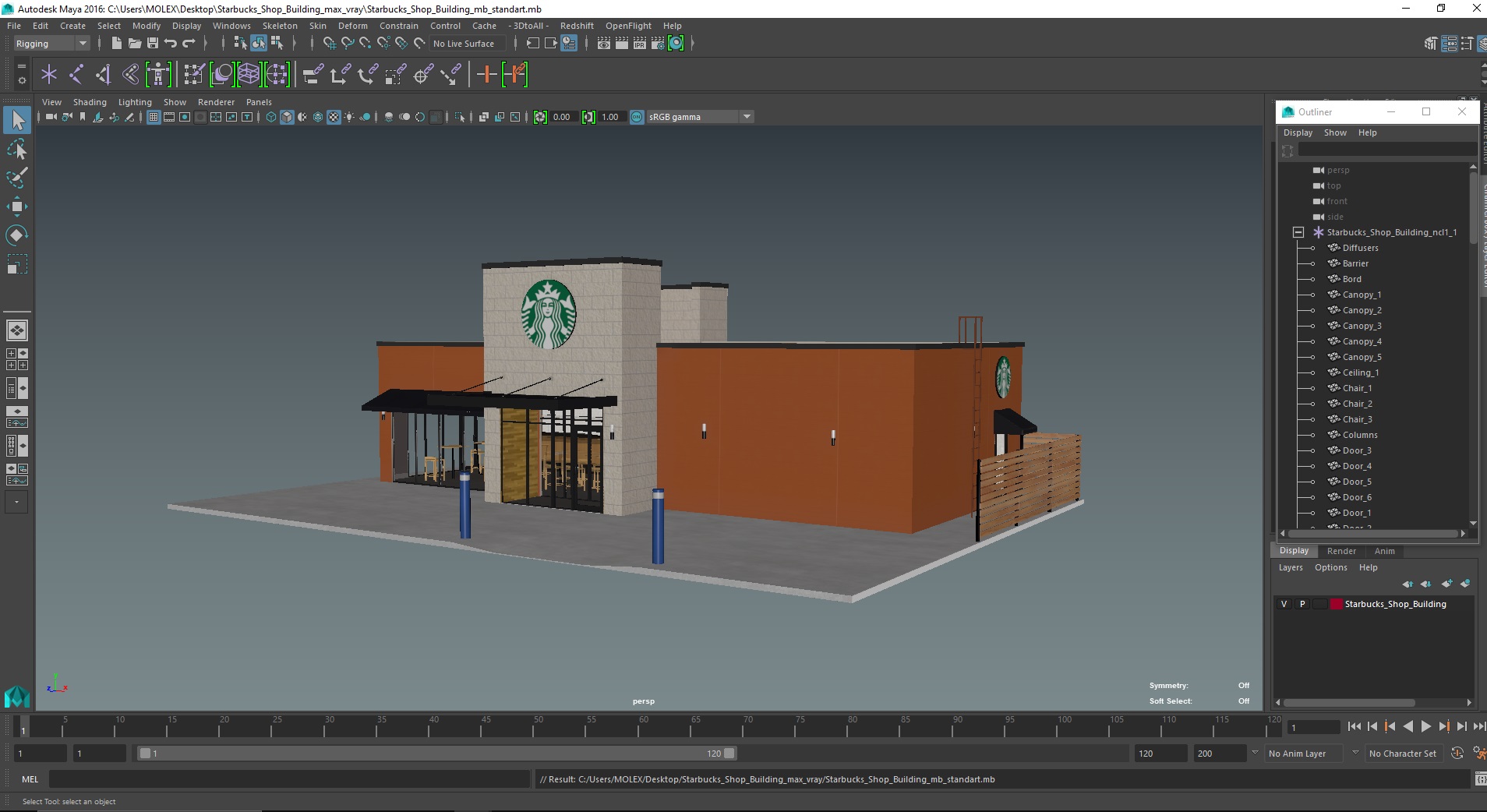 3D Starbucks Shop Building model
