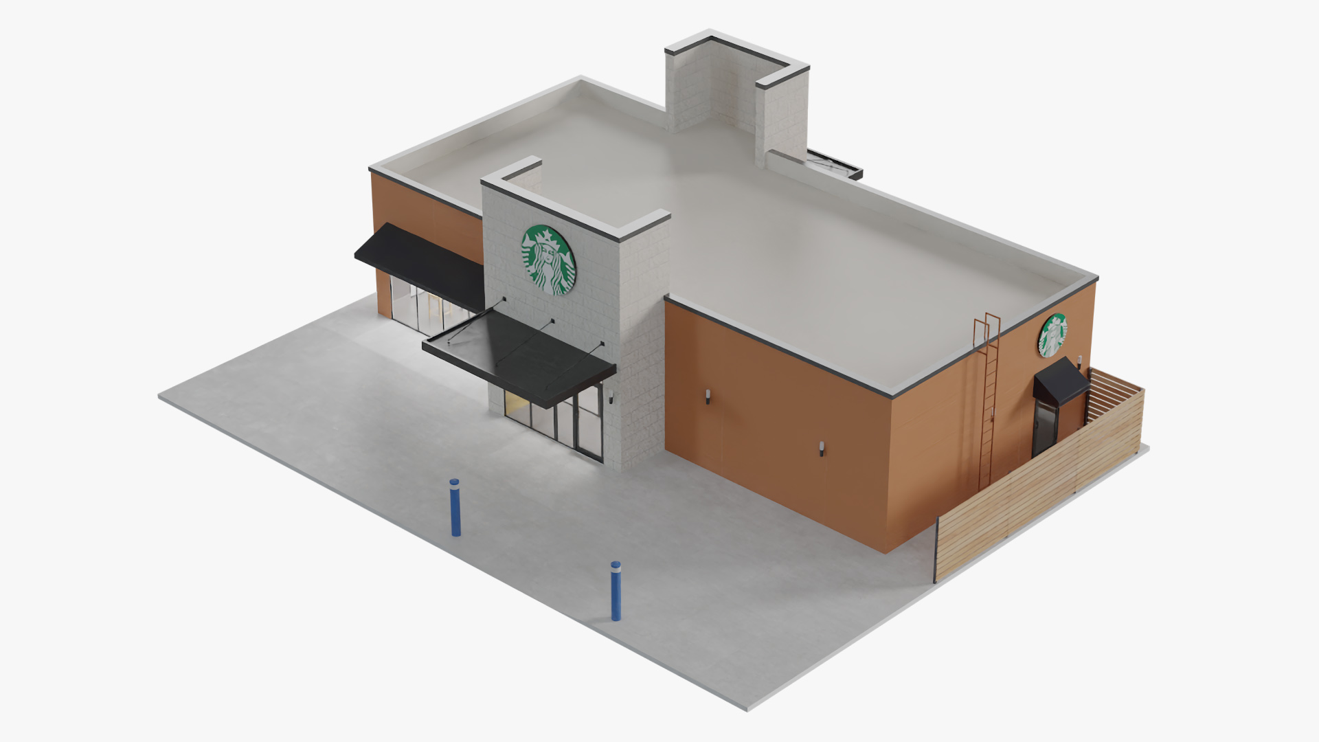 3D Starbucks Shop Building model