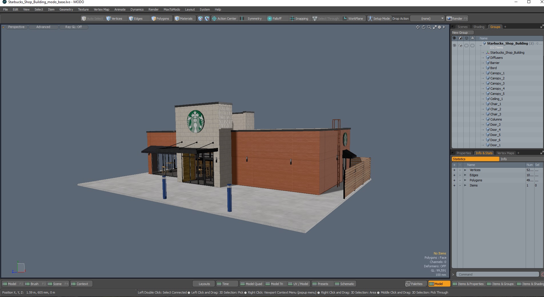3D Starbucks Shop Building model