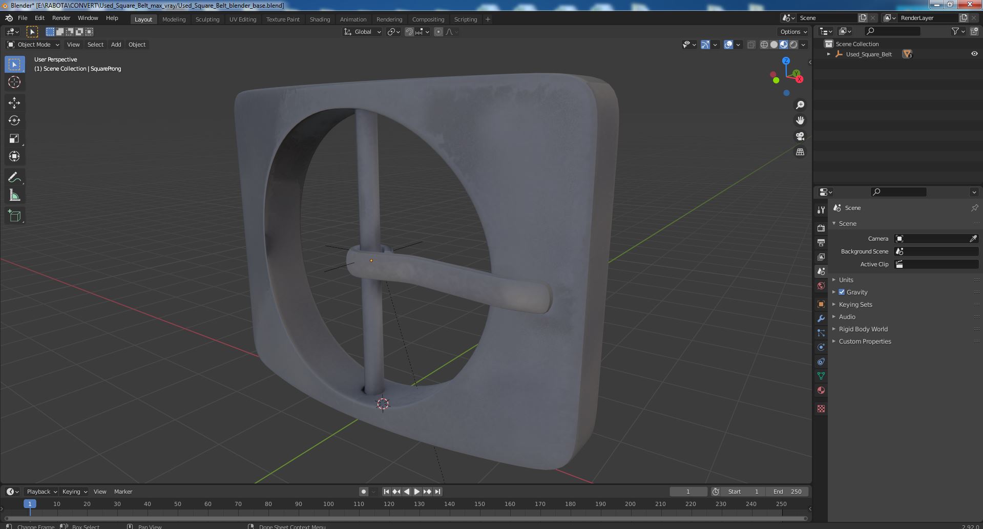 3D Used Square Belt