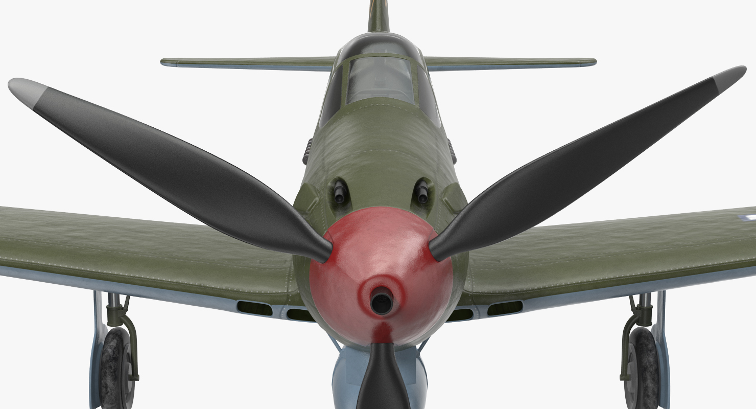 3D American WWII Fighter Aircraft P 39 Aircobra Rigged