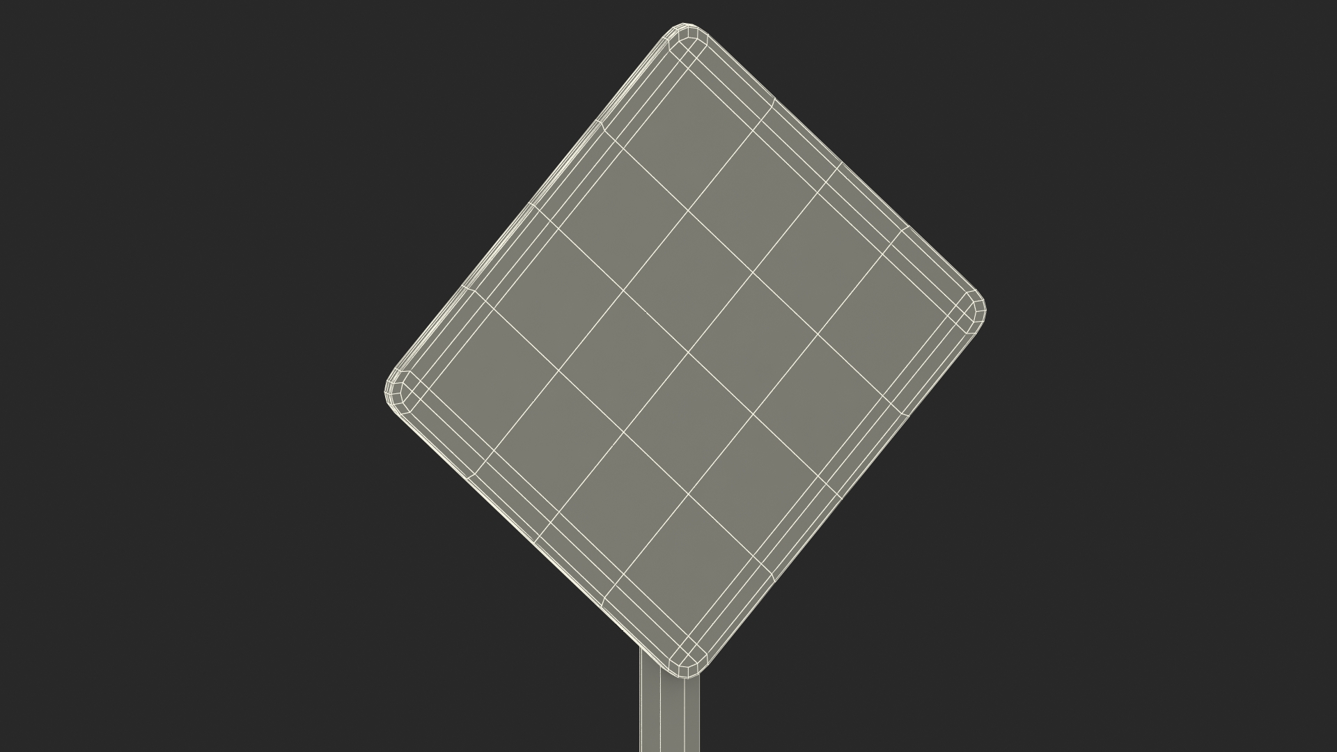 3D Road Sign Falling Rocks model