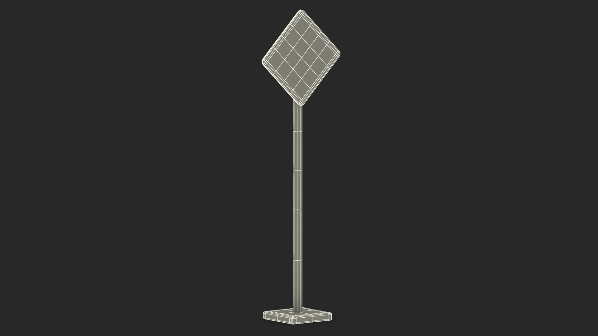 3D Road Sign Falling Rocks model