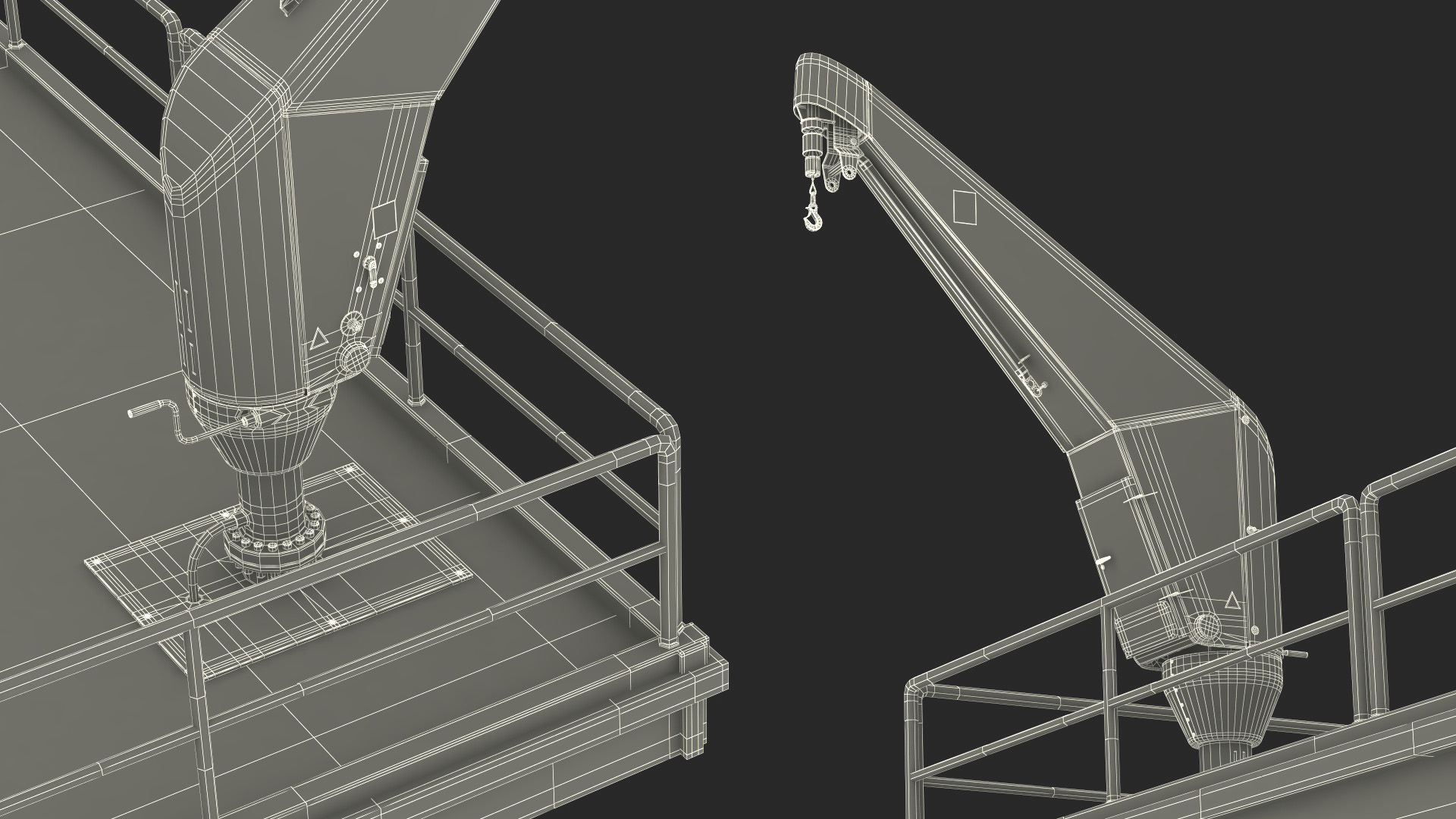 Crane for Wind Farms on Offshore Support Platform 3D model