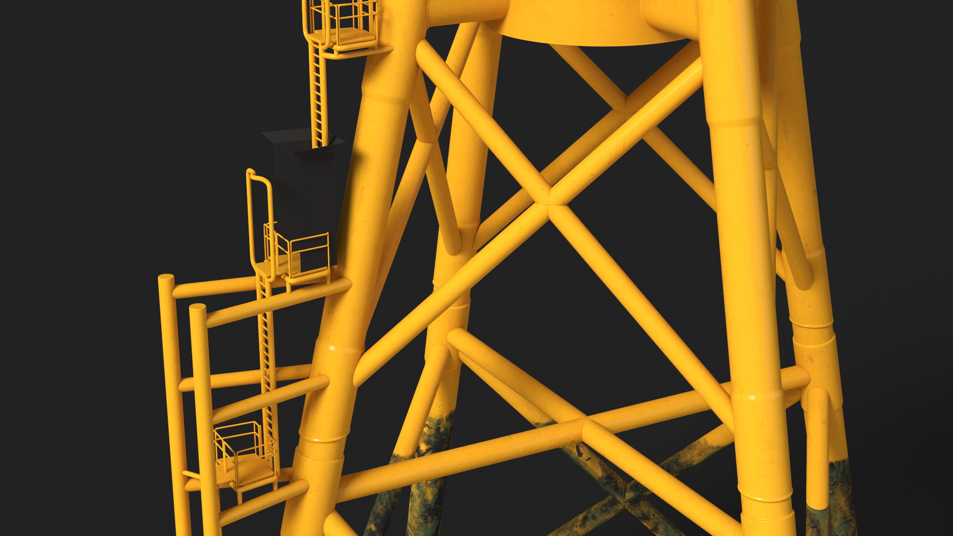 Crane for Wind Farms on Offshore Support Platform 3D model