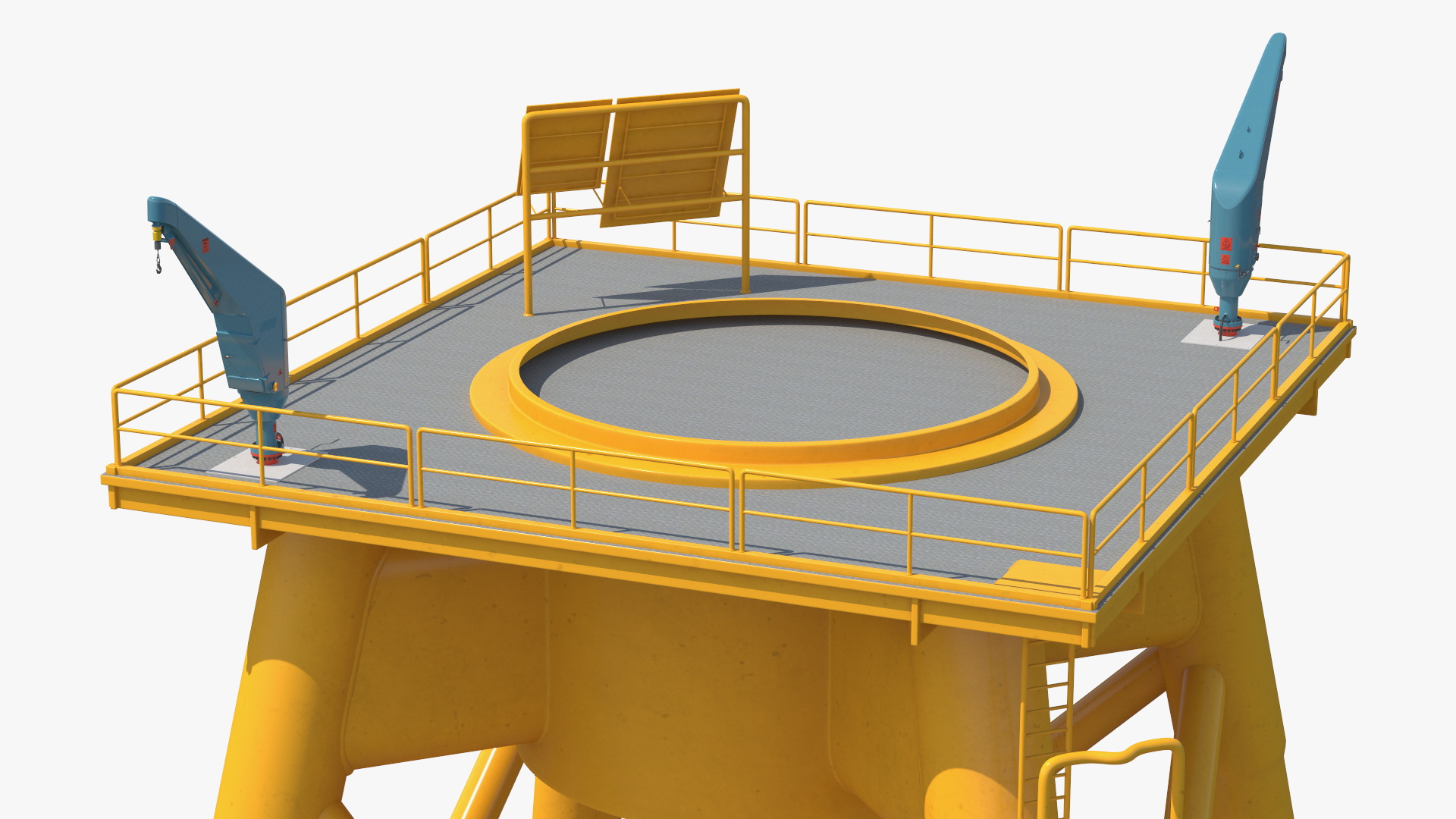 Crane for Wind Farms on Offshore Support Platform 3D model