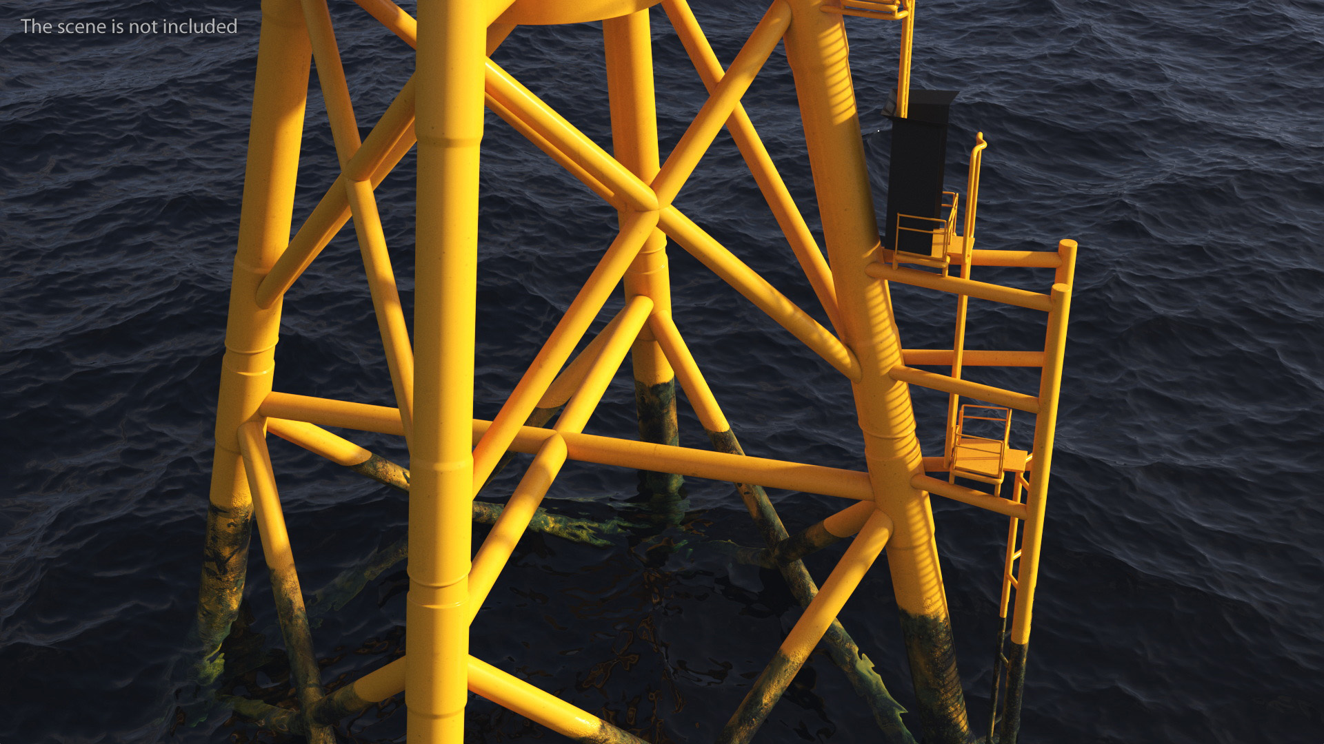 Crane for Wind Farms on Offshore Support Platform 3D model