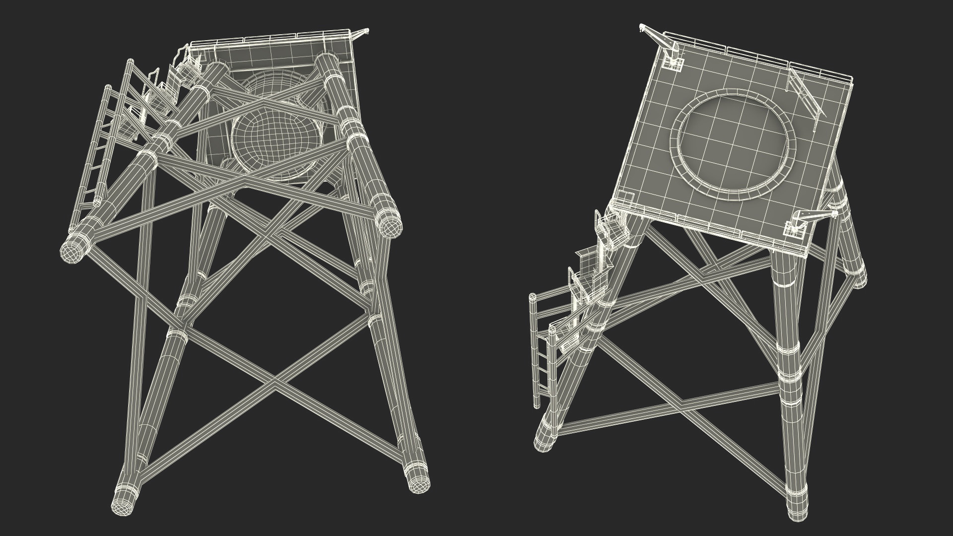 Crane for Wind Farms on Offshore Support Platform 3D model