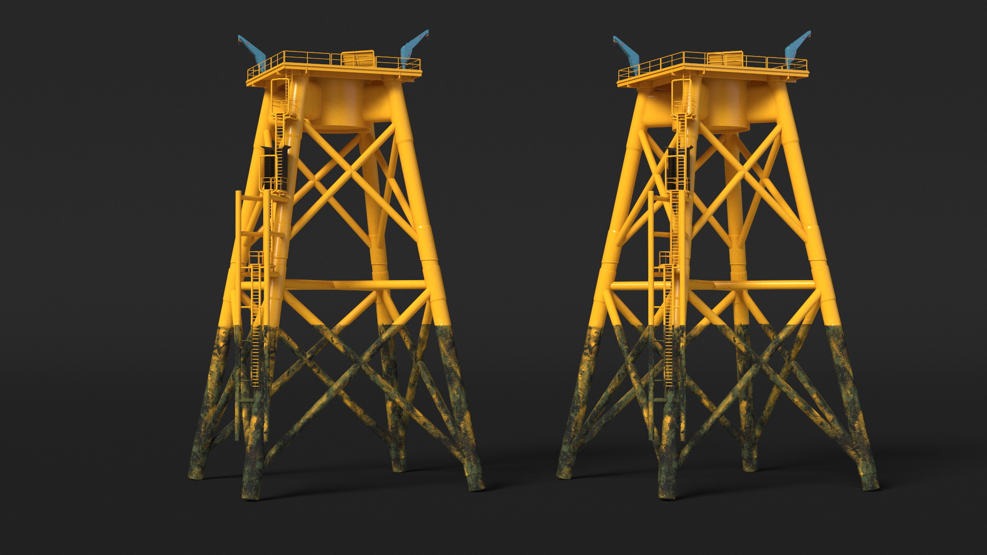 Crane for Wind Farms on Offshore Support Platform 3D model