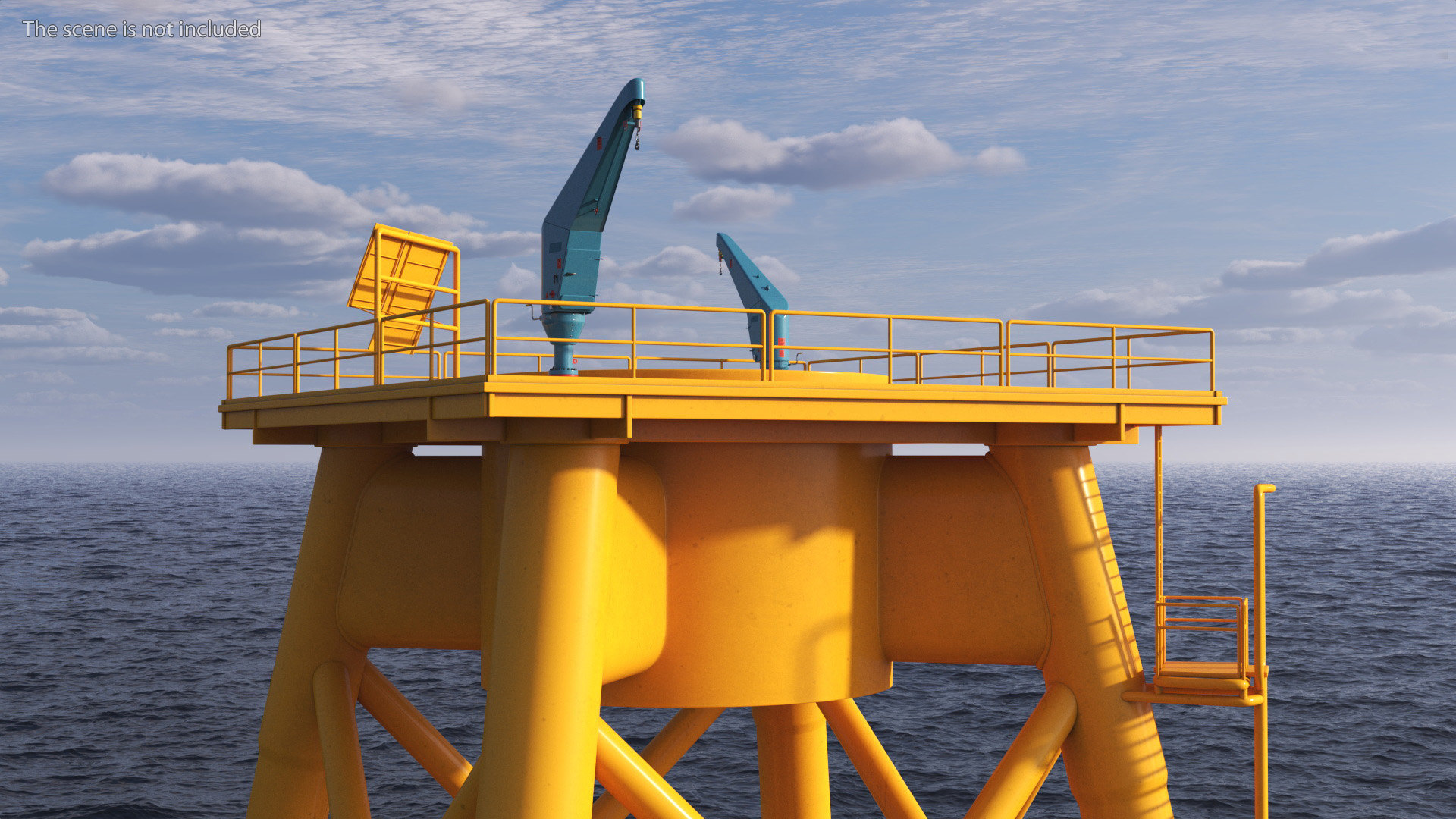 Crane for Wind Farms on Offshore Support Platform 3D model
