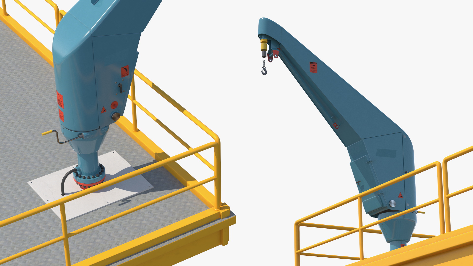 Crane for Wind Farms on Offshore Support Platform 3D model