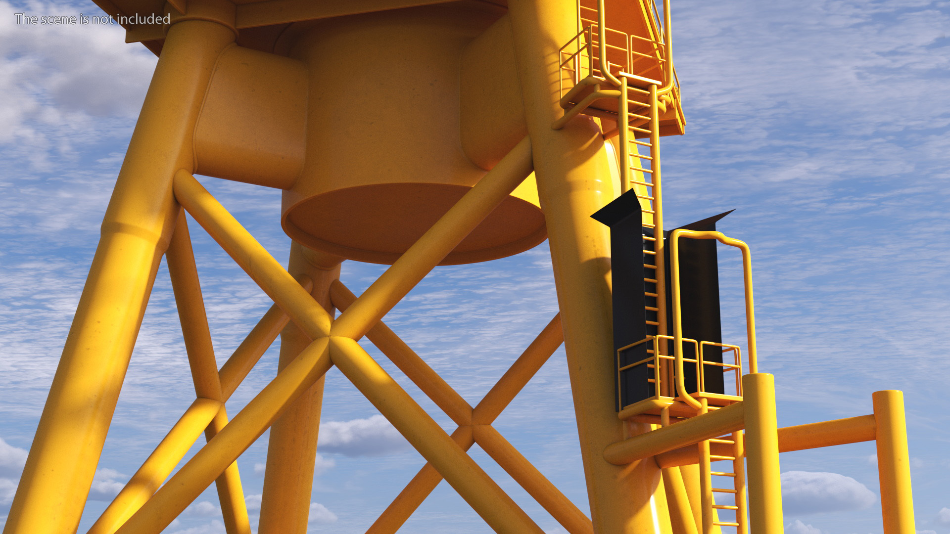 Crane for Wind Farms on Offshore Support Platform 3D model