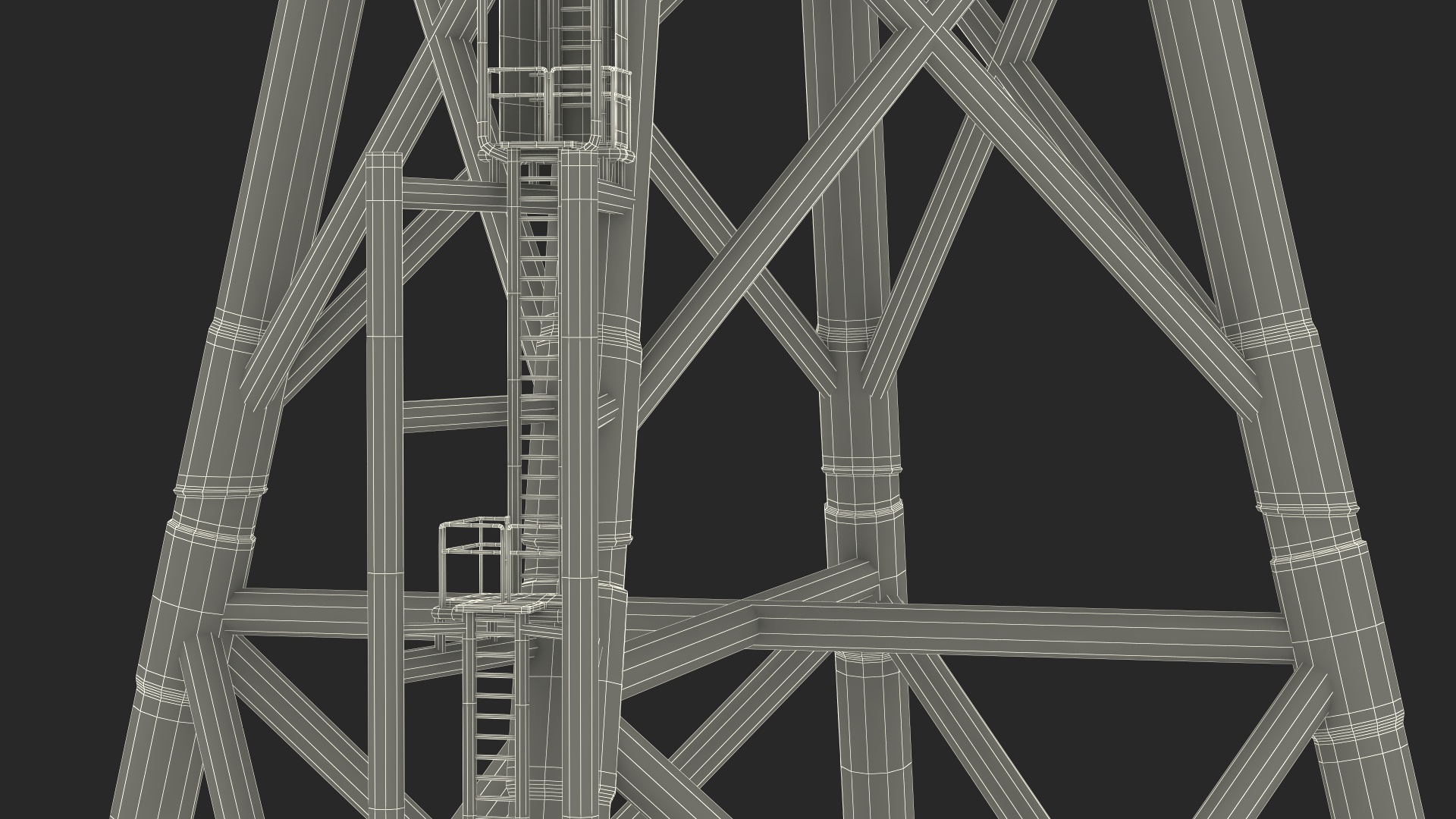 Crane for Wind Farms on Offshore Support Platform 3D model