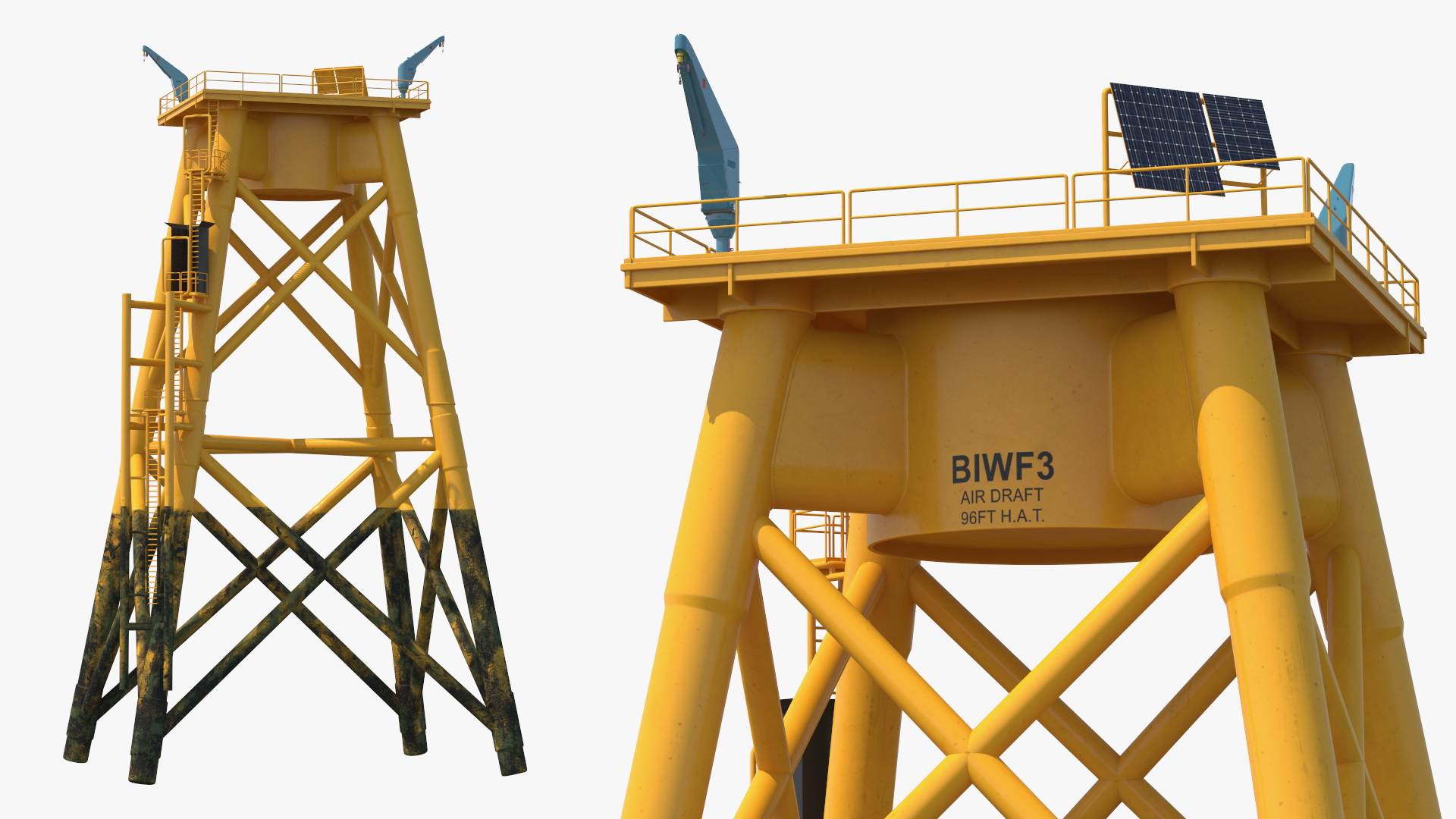 Crane for Wind Farms on Offshore Support Platform 3D model
