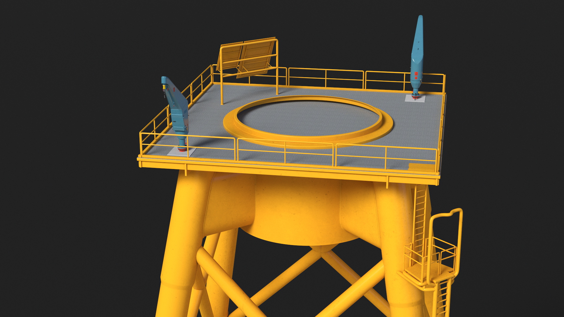 Crane for Wind Farms on Offshore Support Platform 3D model
