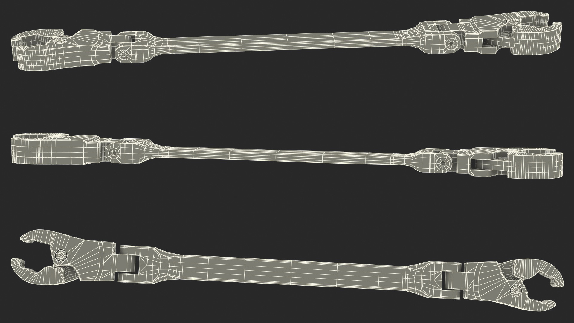 3D Ratcheting Flex Flare Nut Wrench Set