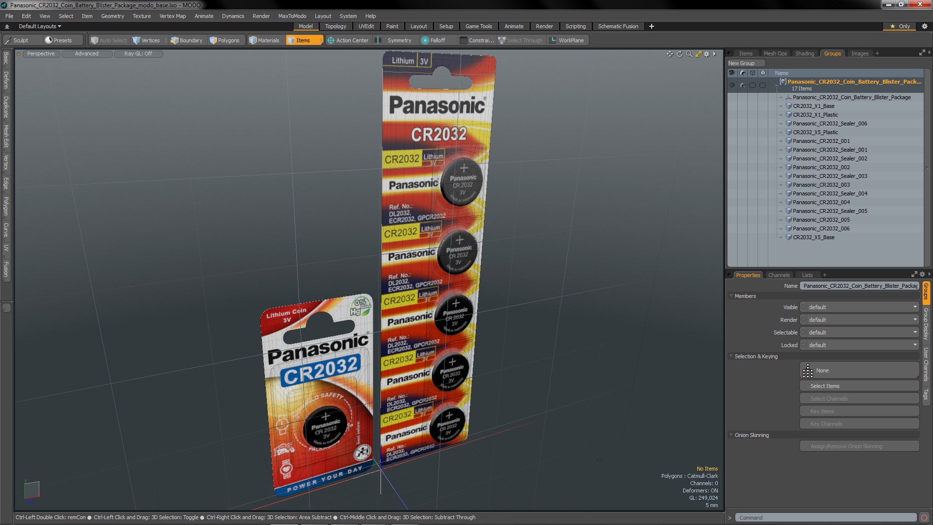 3D model Panasonic CR2032 Coin Battery Blister Package