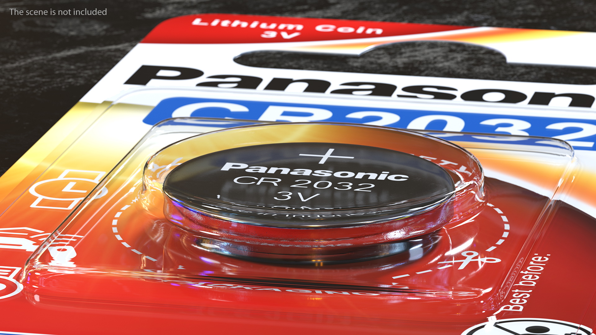 3D model Panasonic CR2032 Coin Battery Blister Package