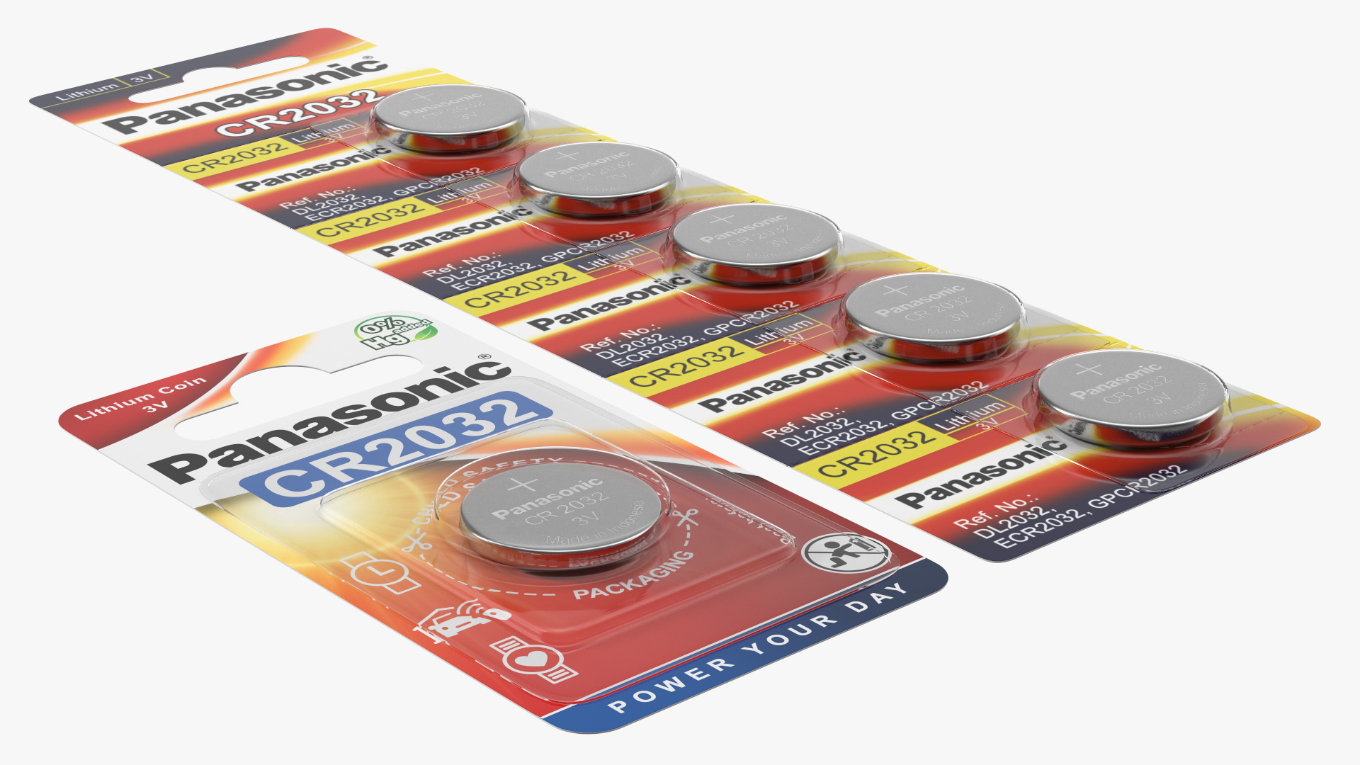 3D model Panasonic CR2032 Coin Battery Blister Package