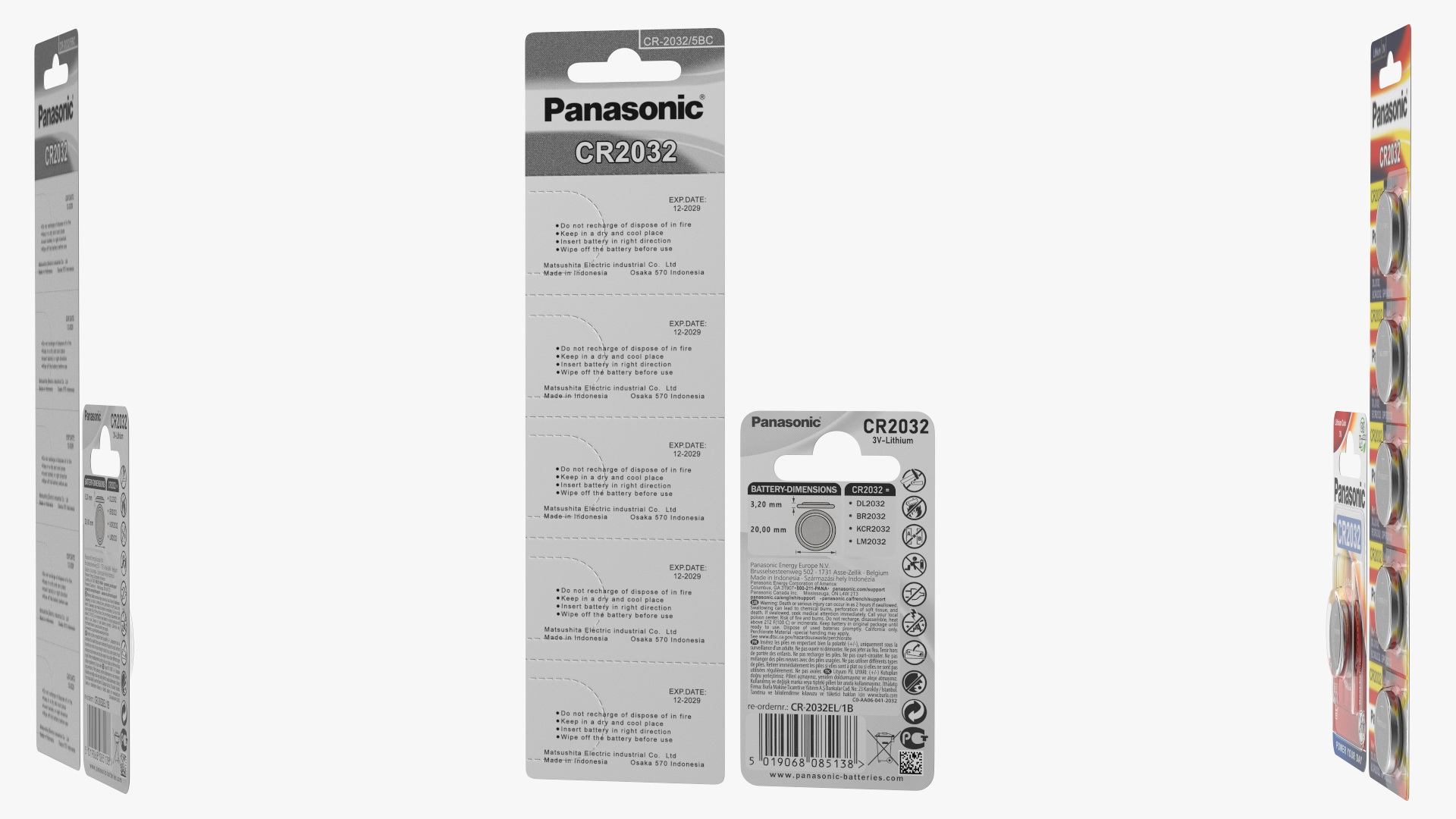 3D model Panasonic CR2032 Coin Battery Blister Package