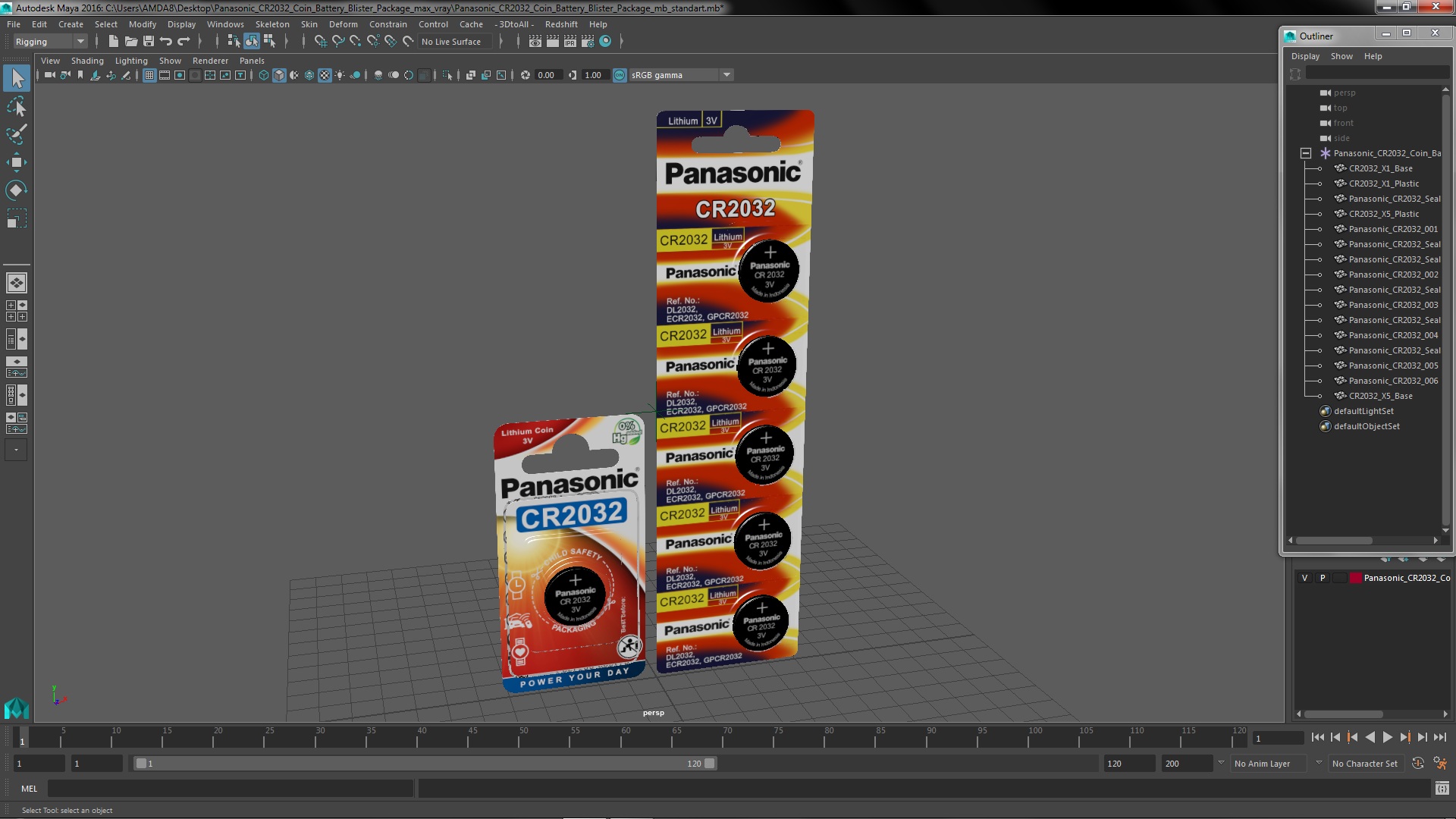 3D model Panasonic CR2032 Coin Battery Blister Package