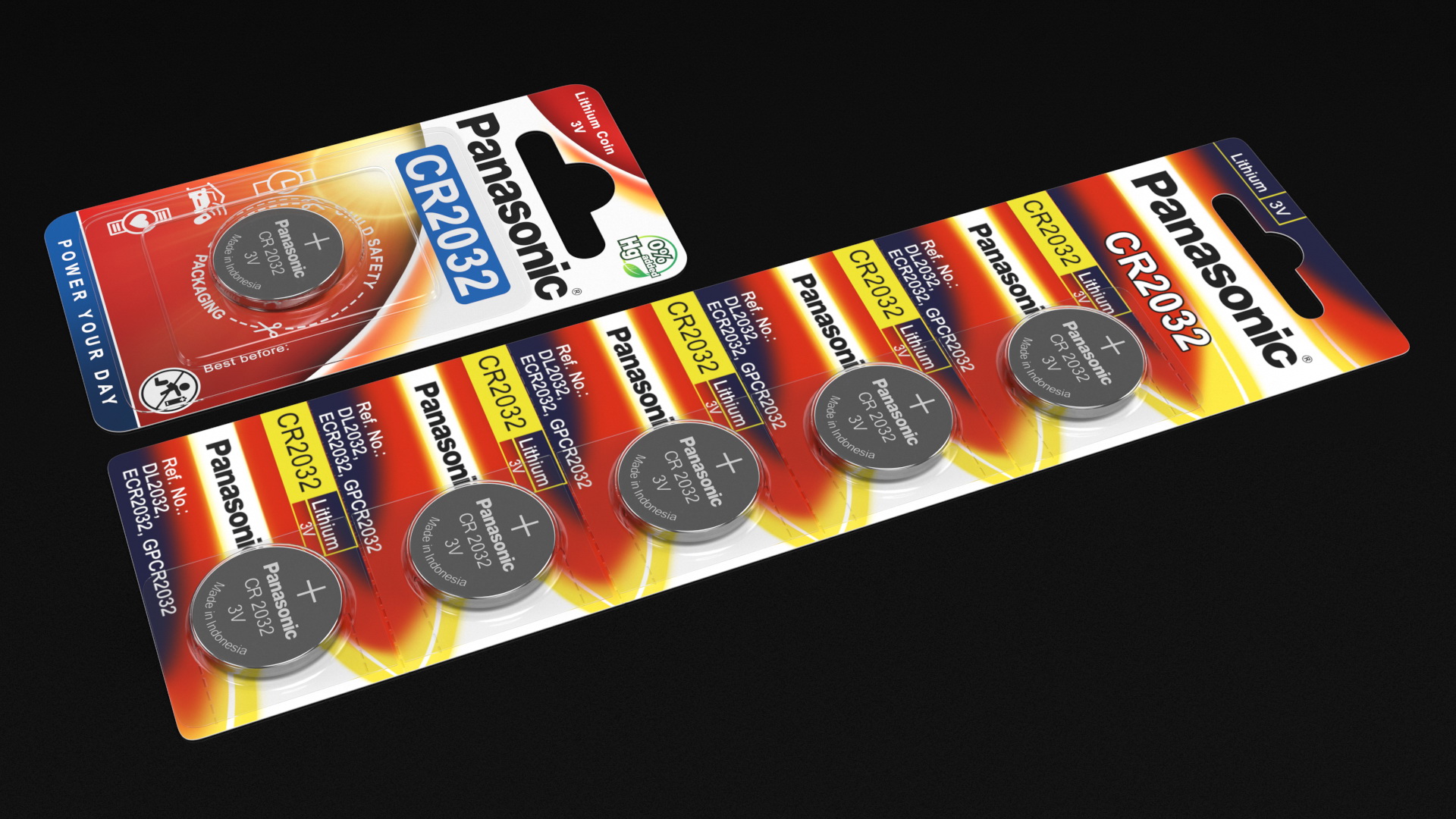 3D model Panasonic CR2032 Coin Battery Blister Package