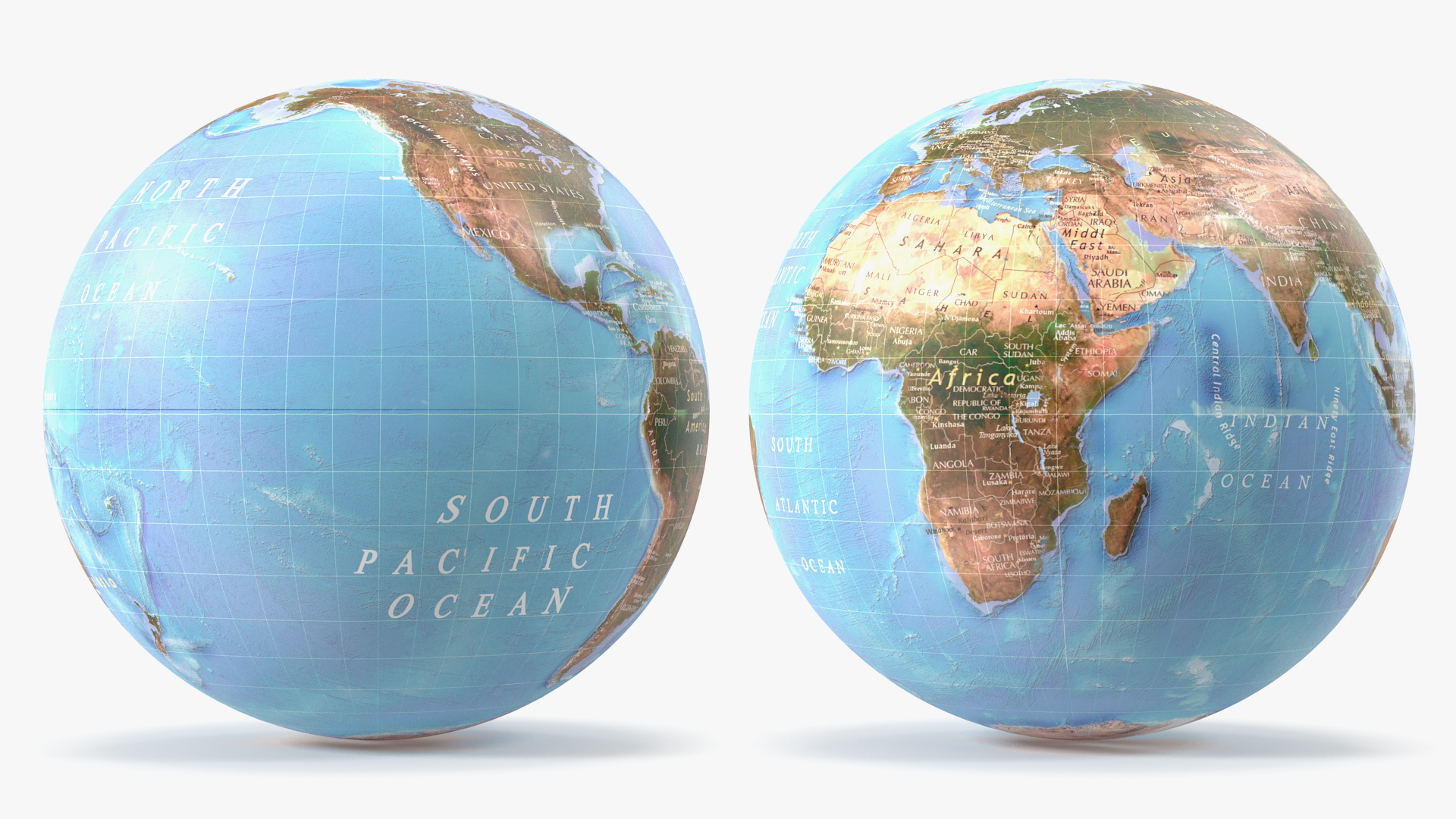 3D model Physical World Globe