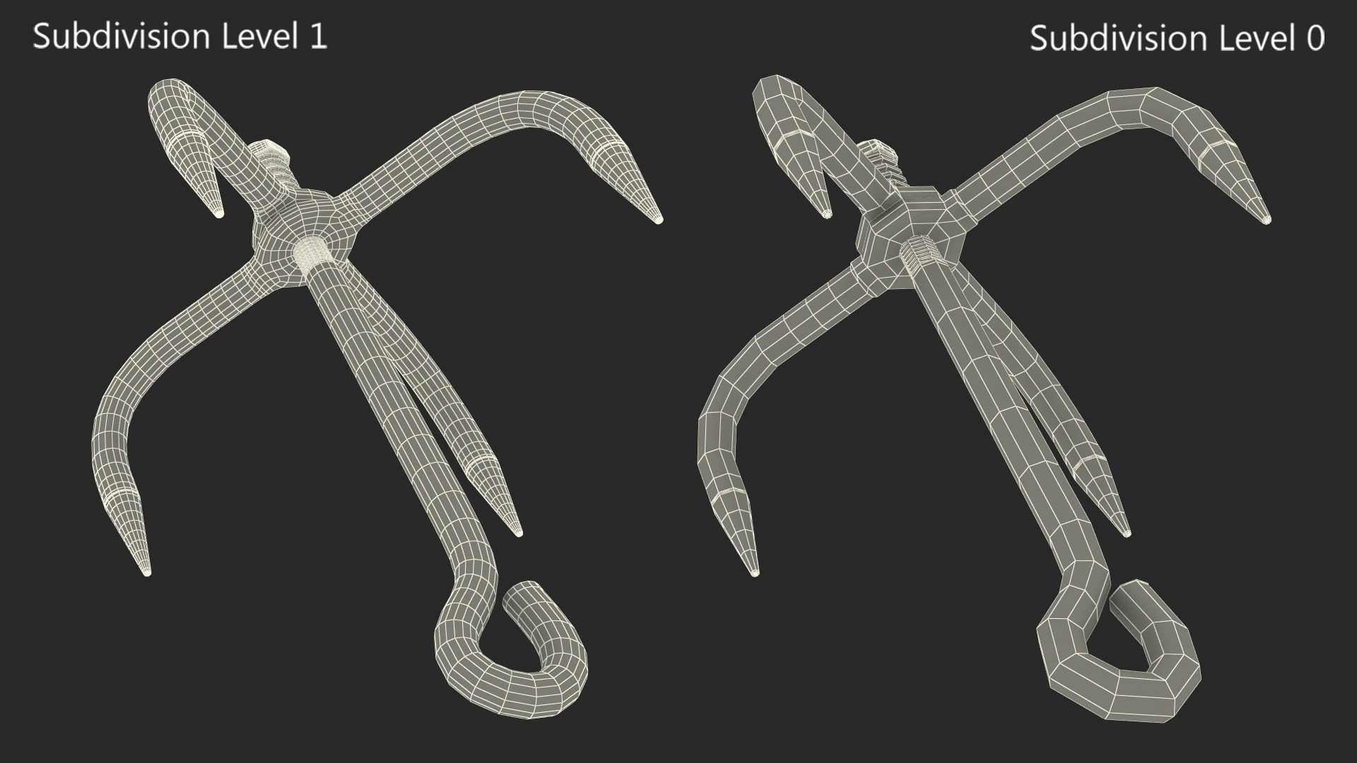 Folding Grappling Hook 3D