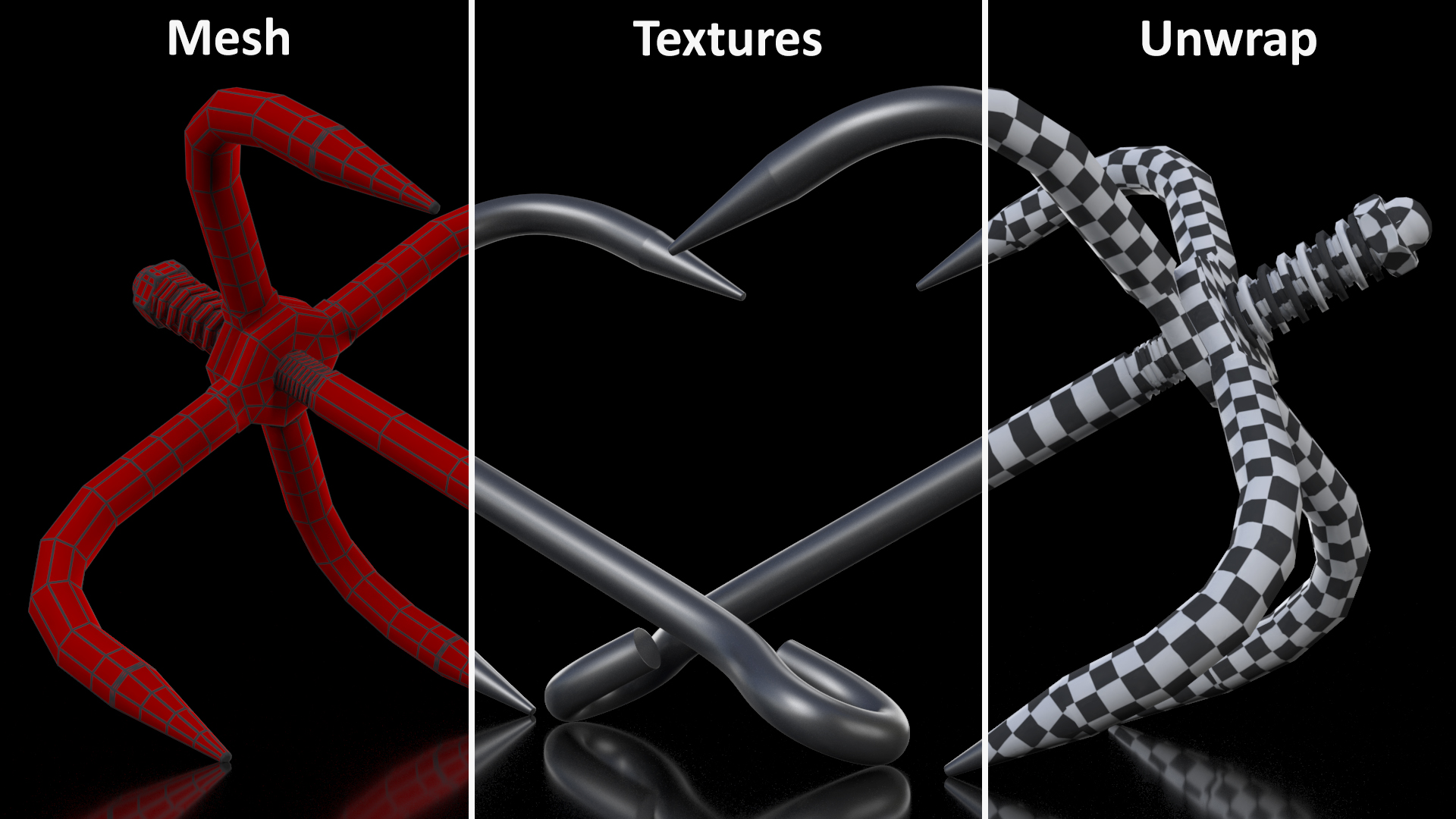 Folding Grappling Hook 3D