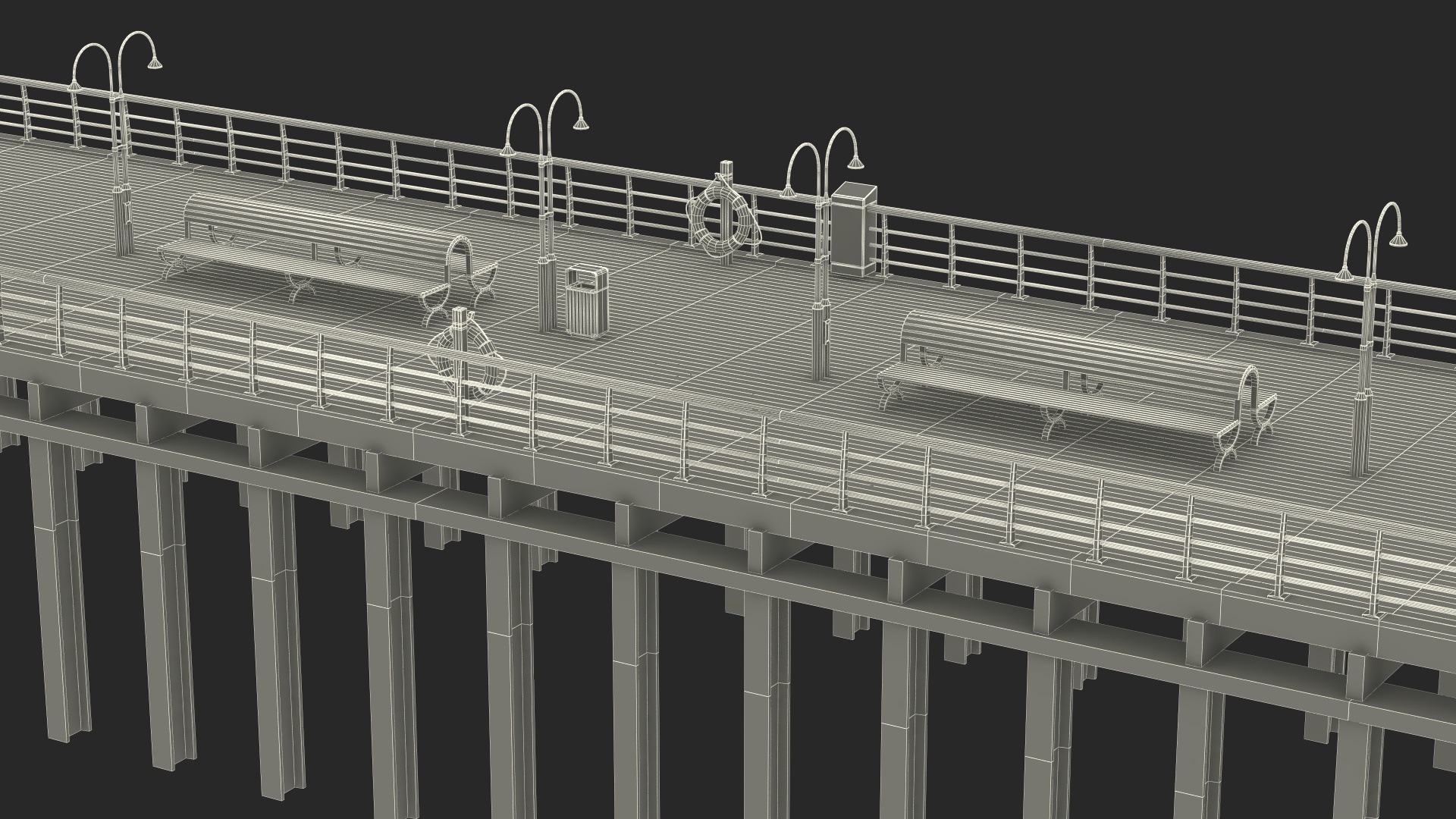 3D Walking Beach Pier model