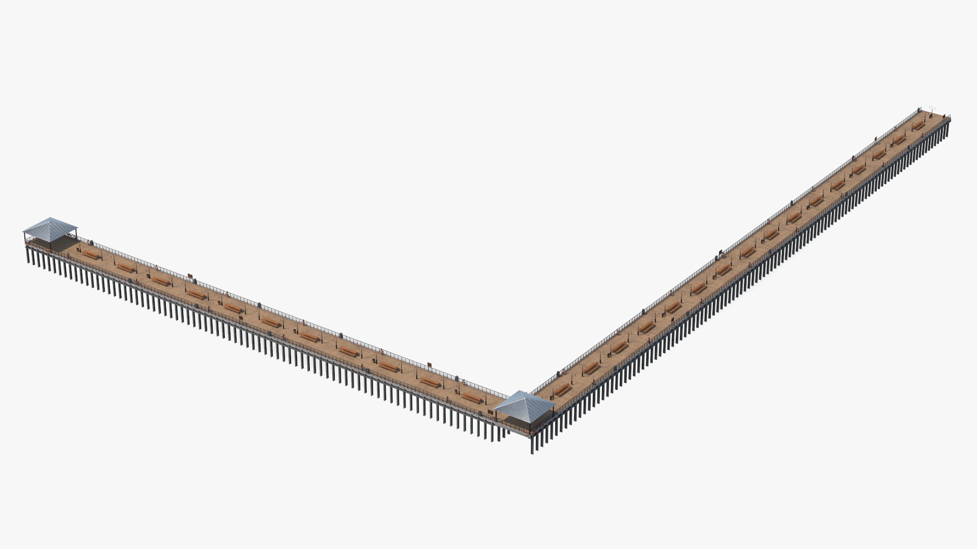 3D Walking Beach Pier model