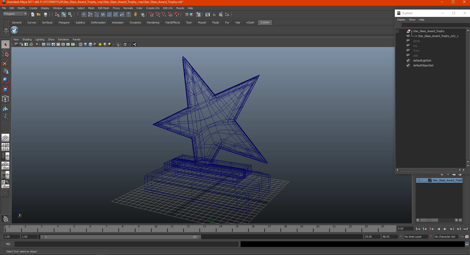 3D Star Glass Award Trophy model