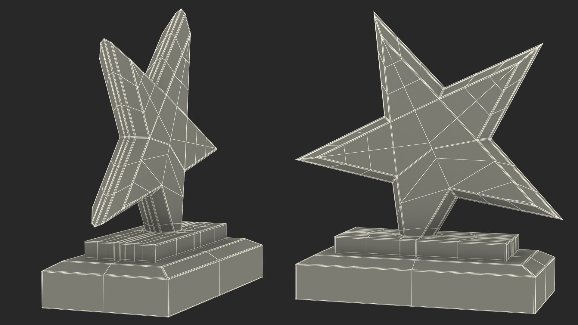 3D Star Glass Award Trophy model