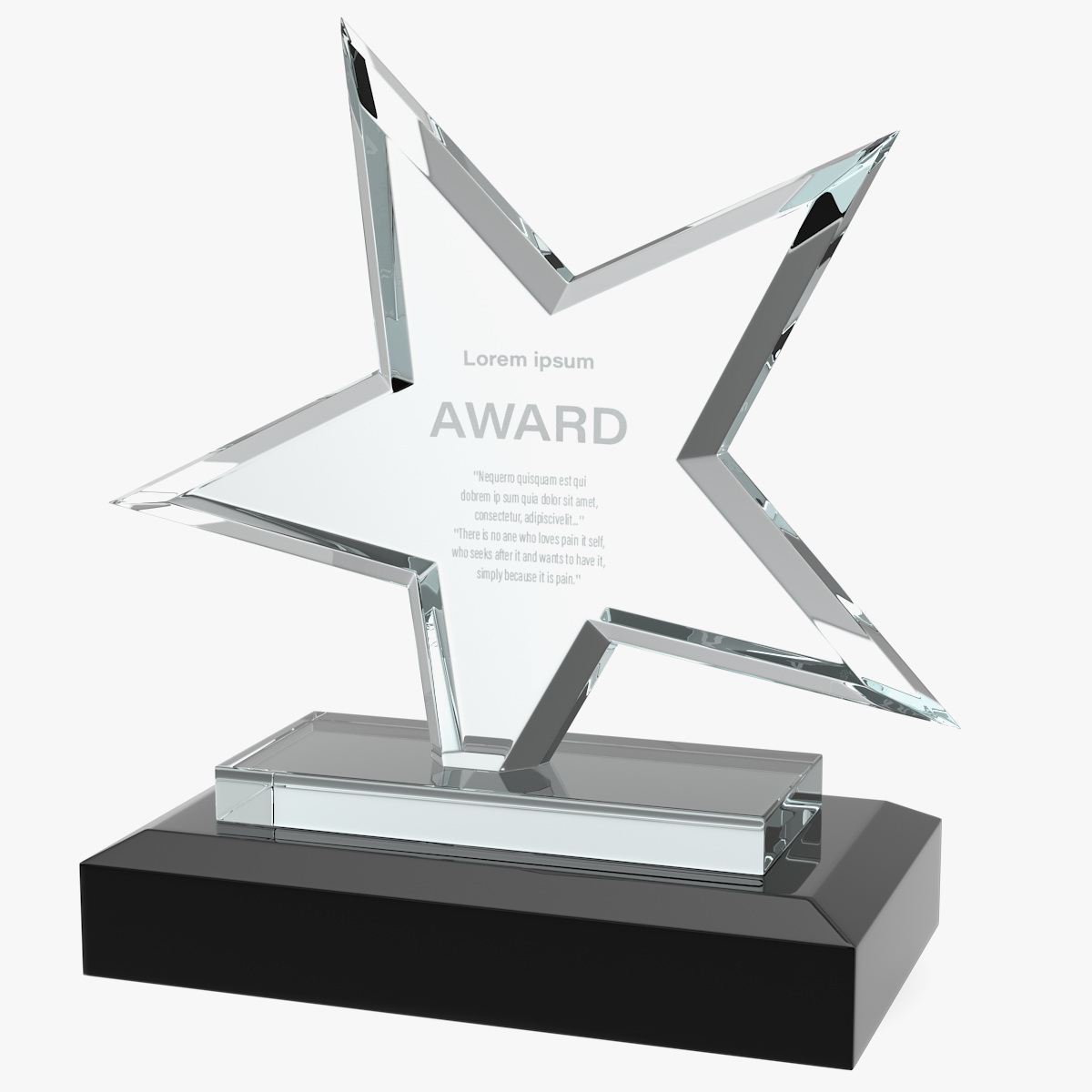 3D Star Glass Award Trophy model