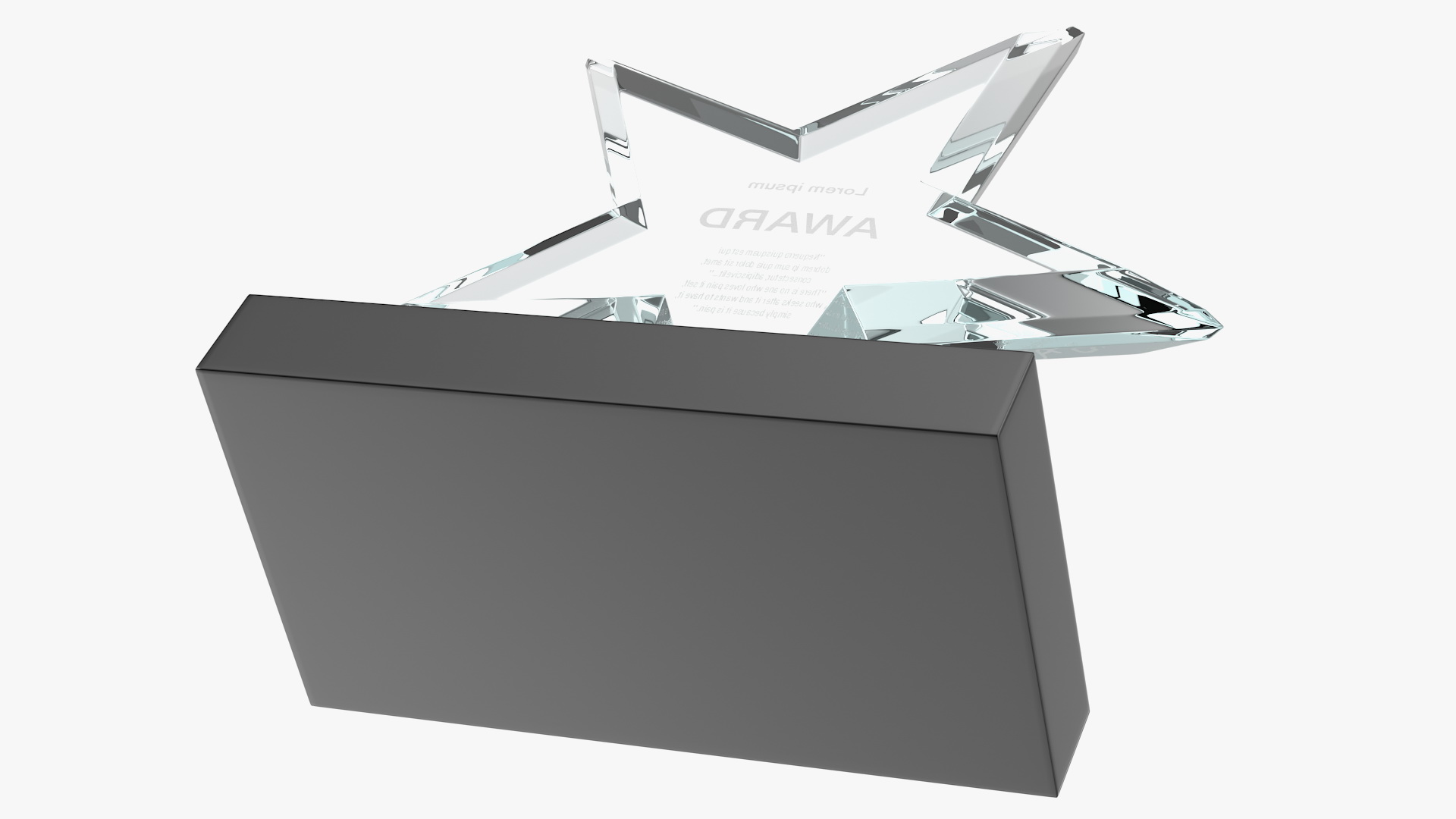 3D Star Glass Award Trophy model
