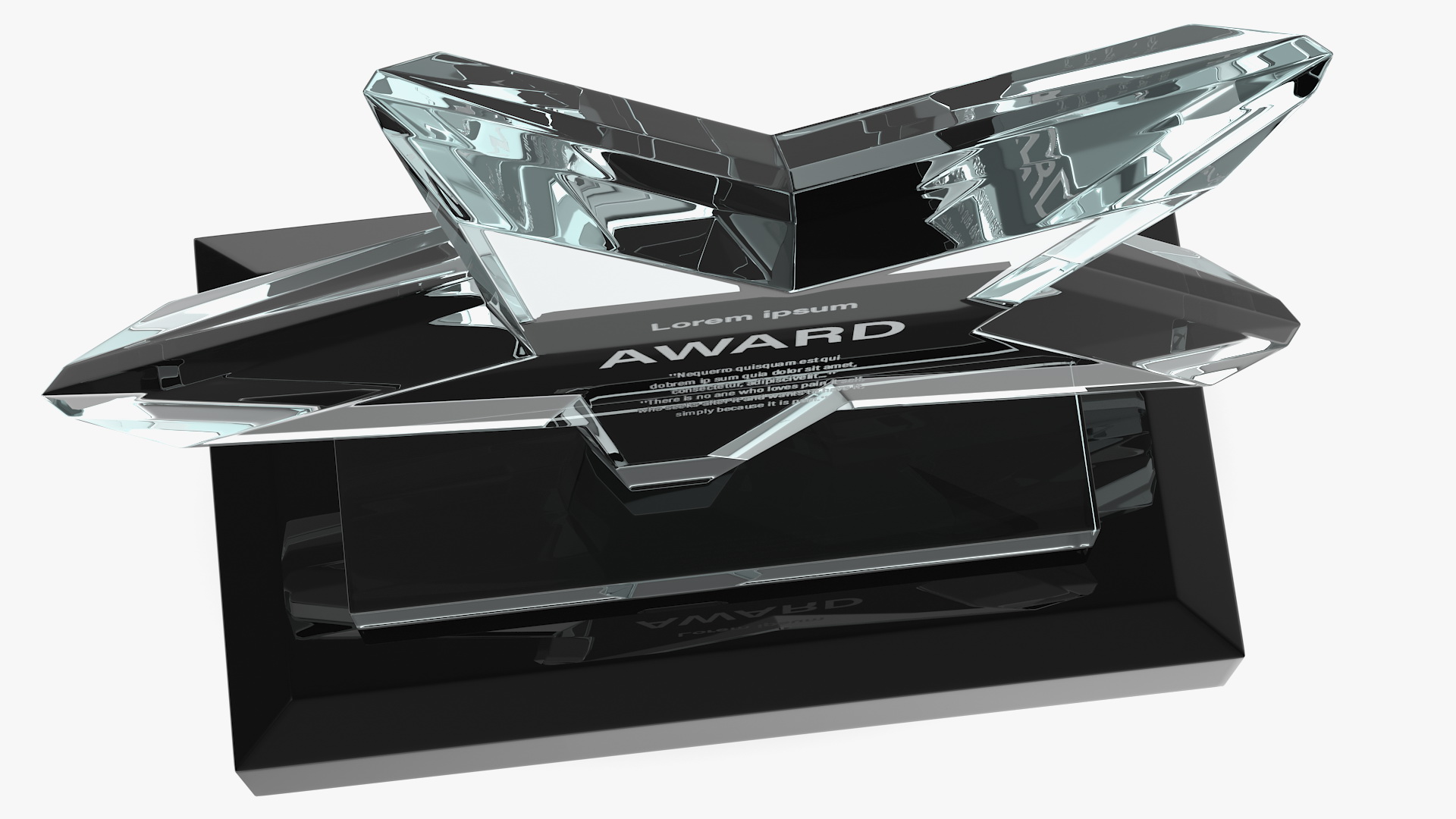 3D Star Glass Award Trophy model