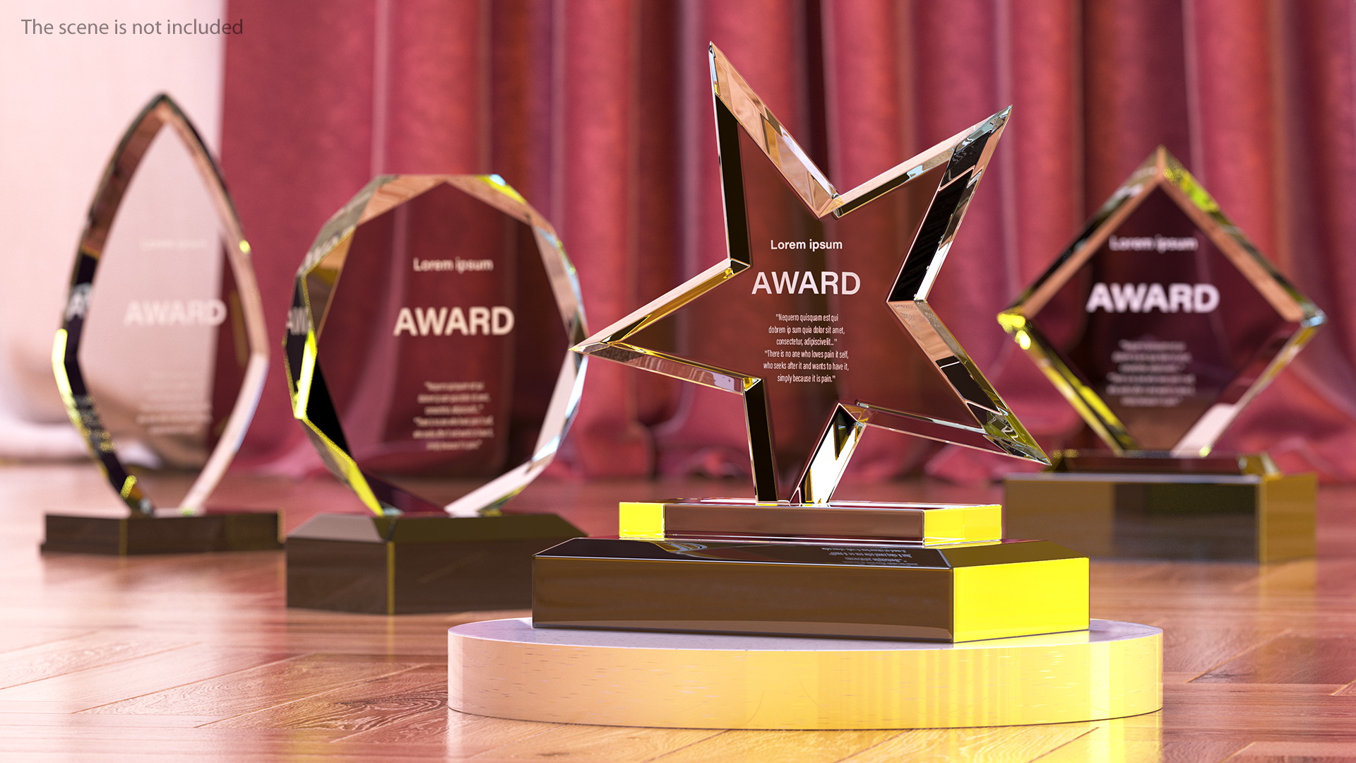 3D Star Glass Award Trophy model