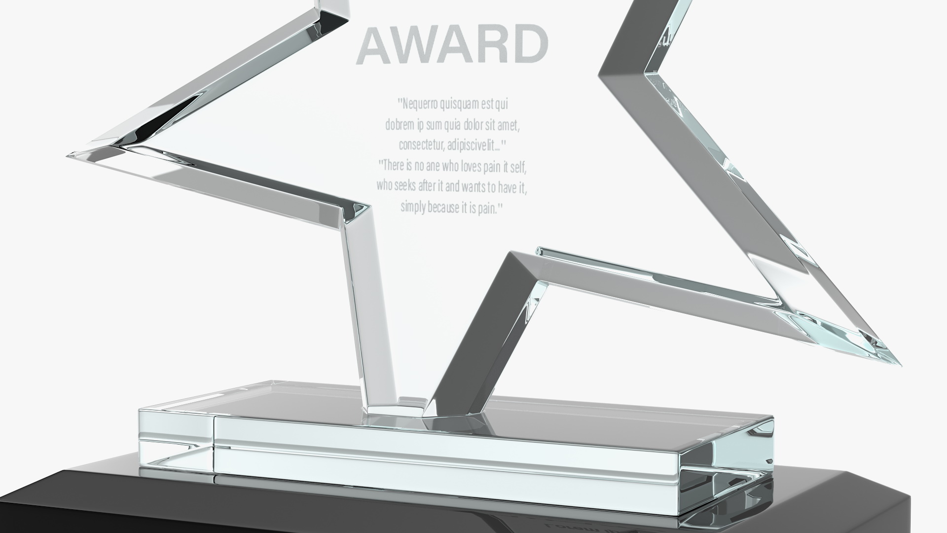 3D Star Glass Award Trophy model