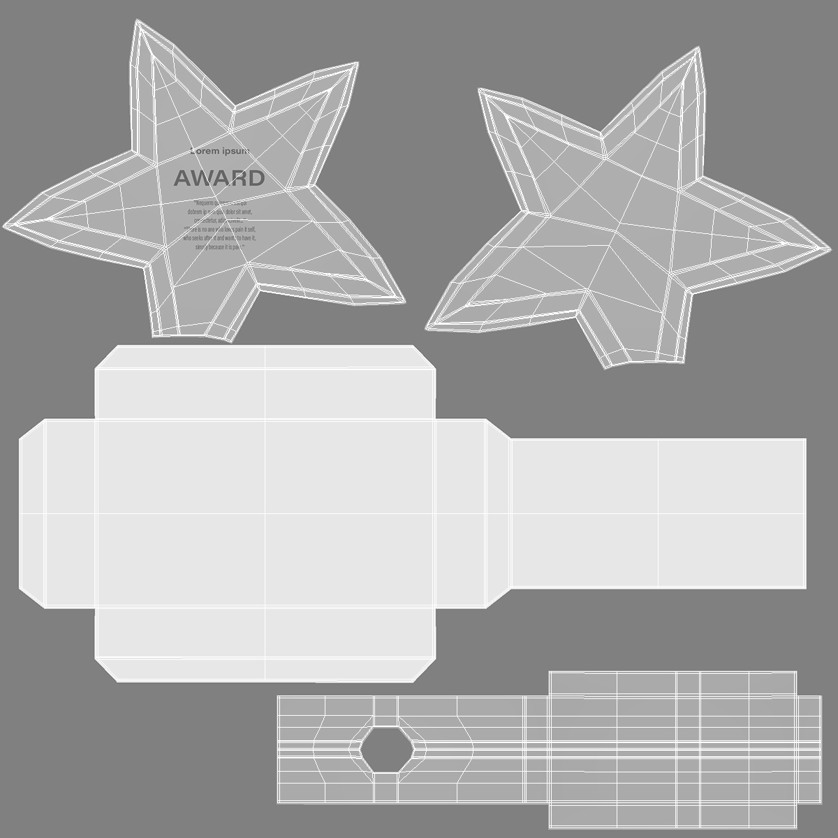 3D Star Glass Award Trophy model
