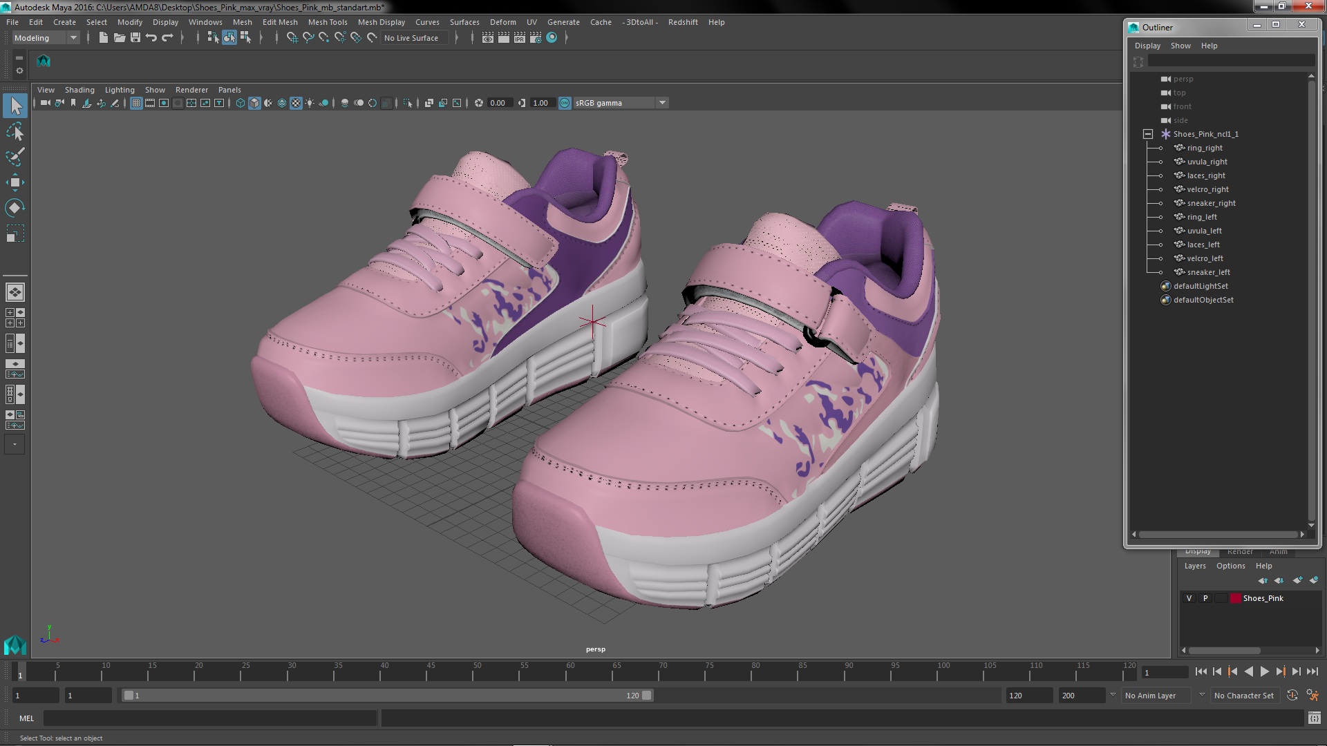 3D model Shoes Pink