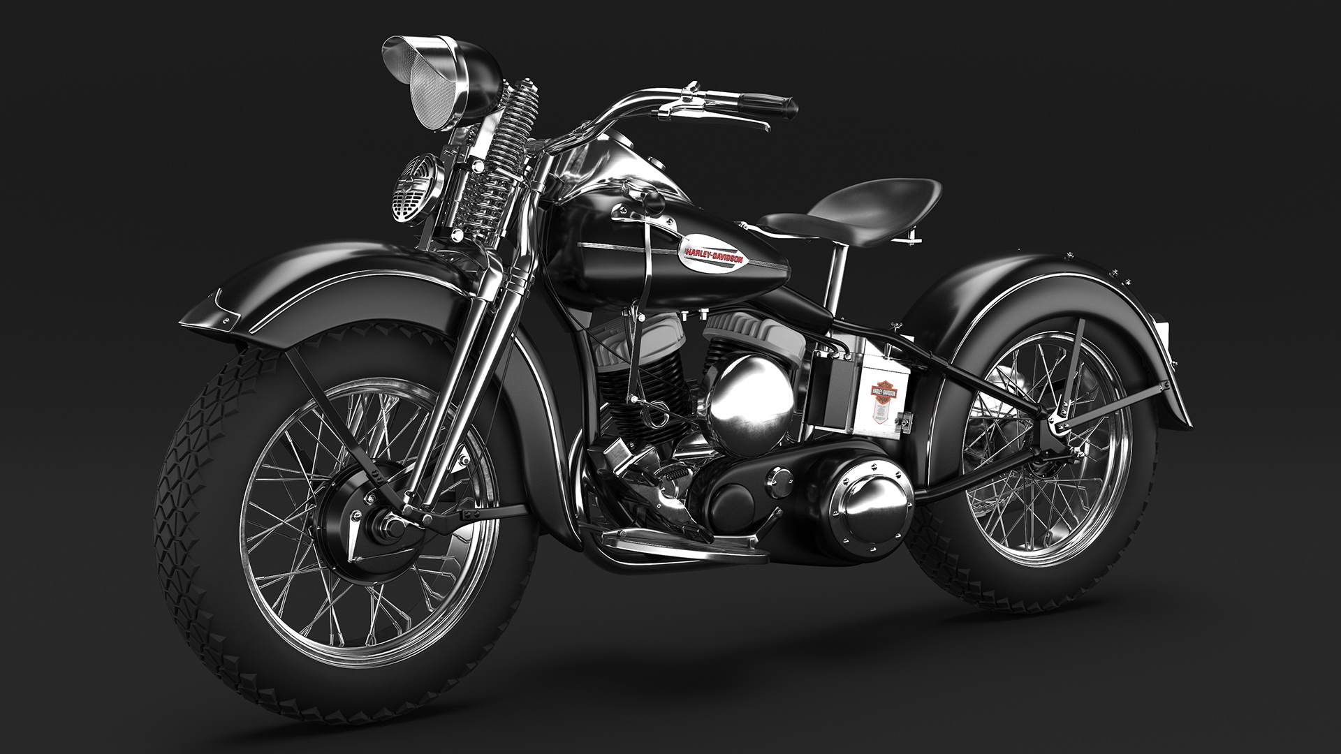 3D model 1942 Harley-Davidson WLA Black