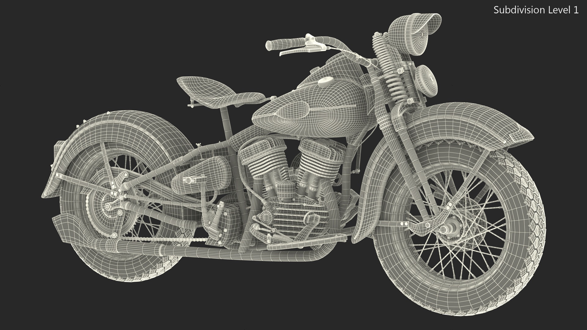 3D model 1942 Harley-Davidson WLA Black