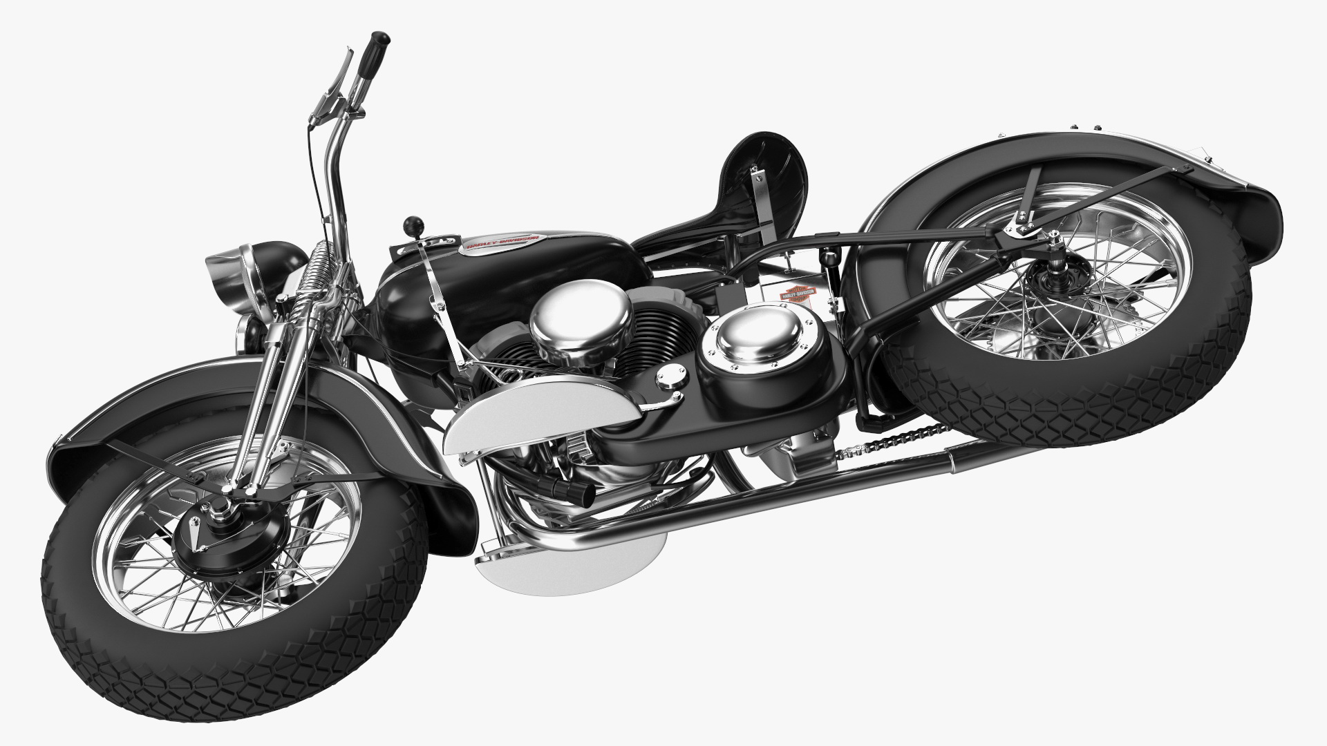 3D model 1942 Harley-Davidson WLA Black