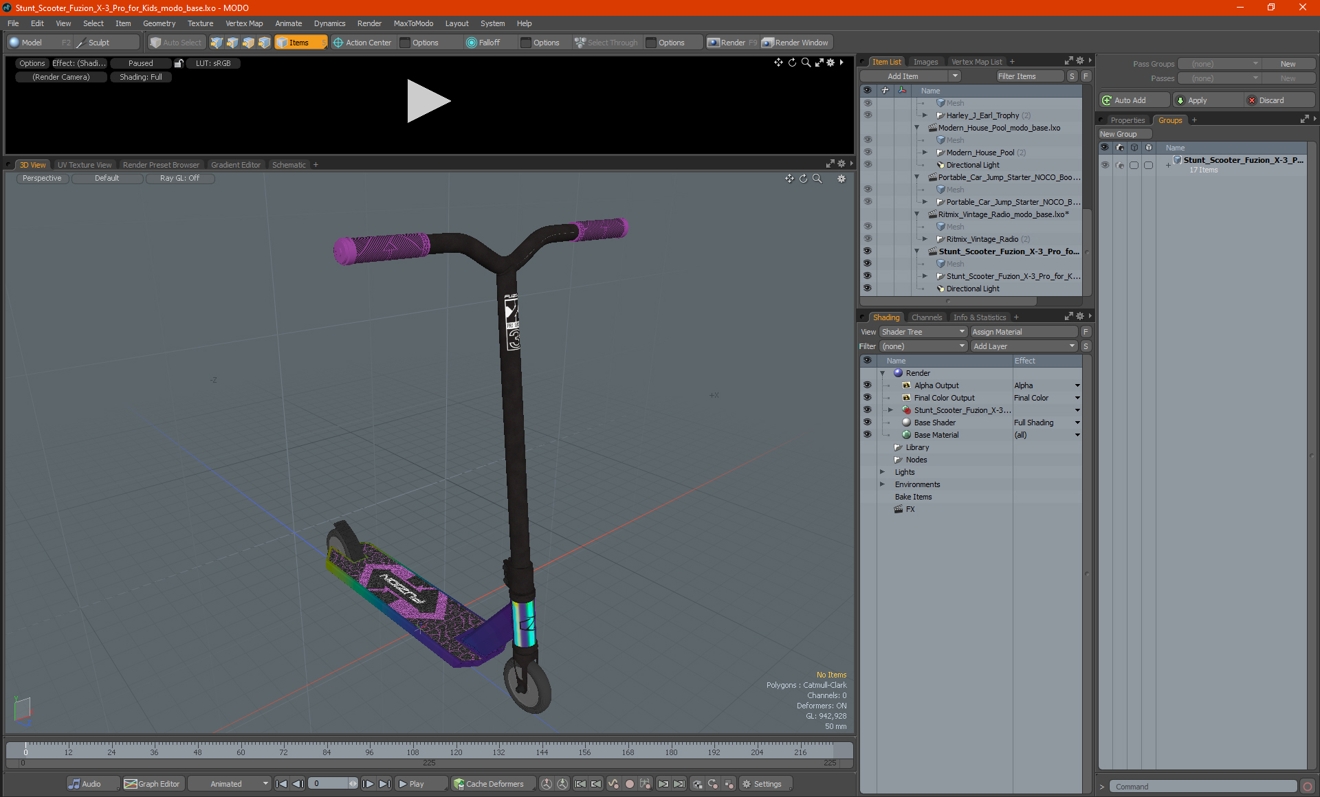 Stunt Scooter Fuzion X-3 Pro for Kids 3D