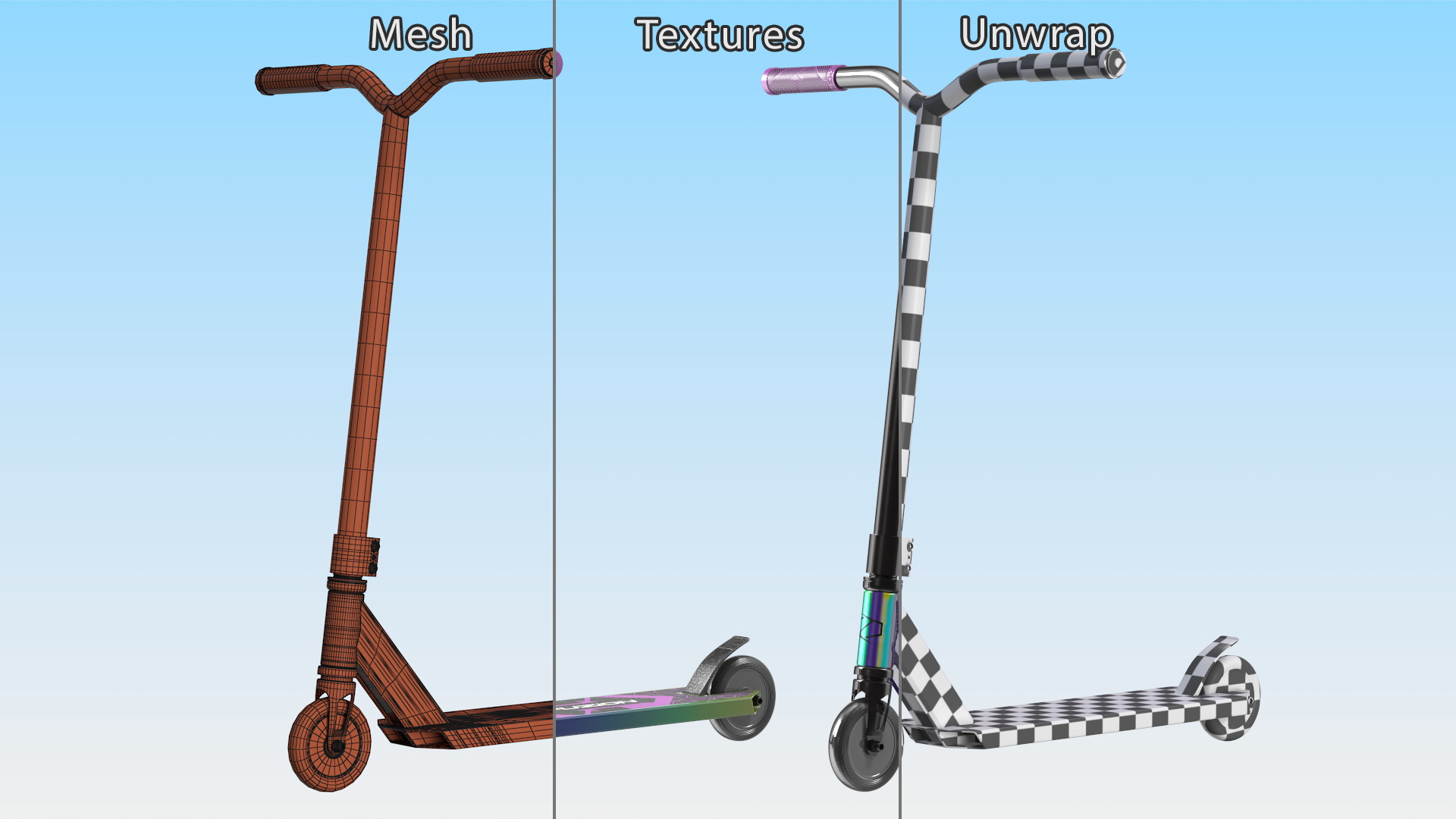 Stunt Scooter Fuzion X-3 Pro for Kids 3D